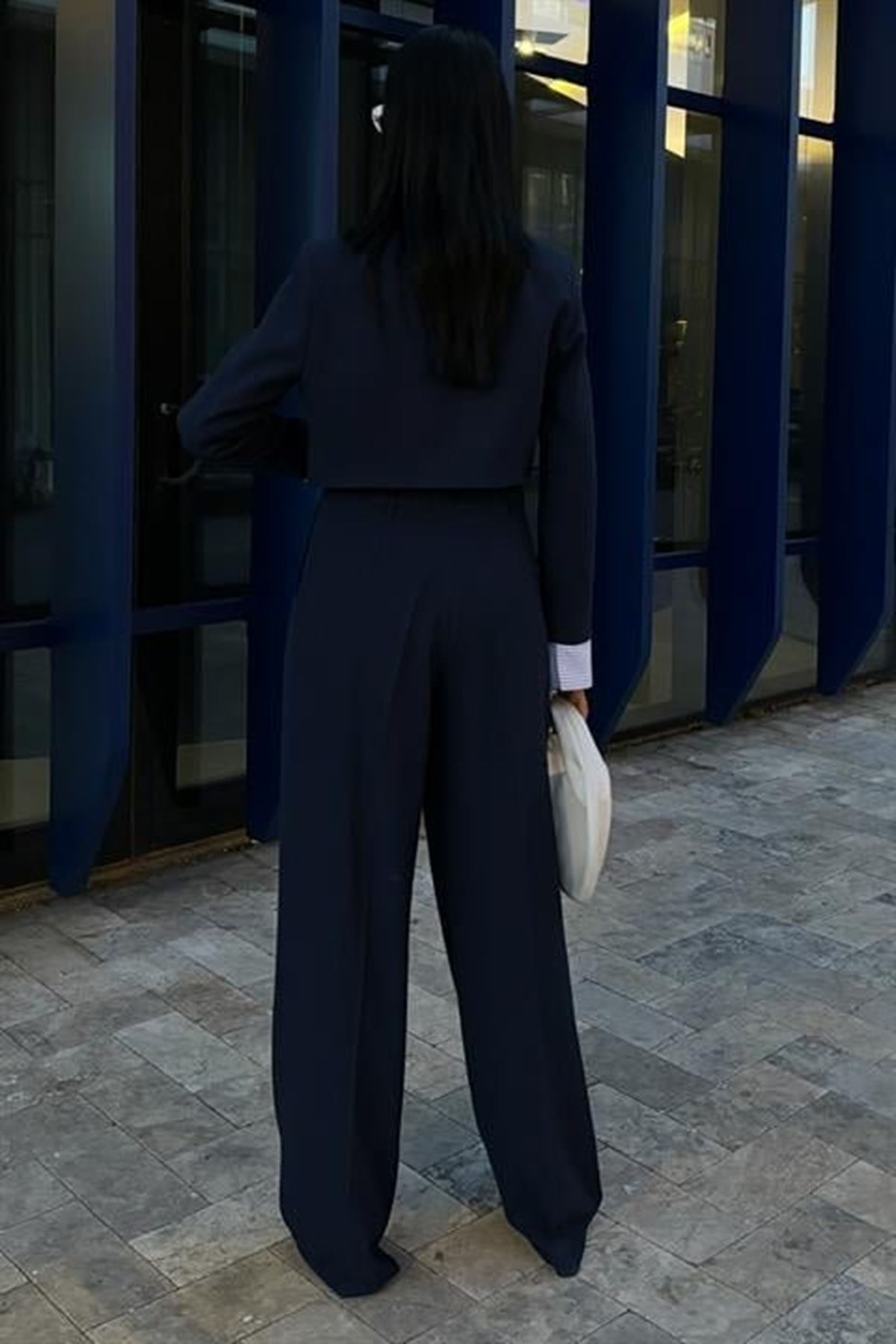 Garni Detaylı Crop Ceketli Takım 10075