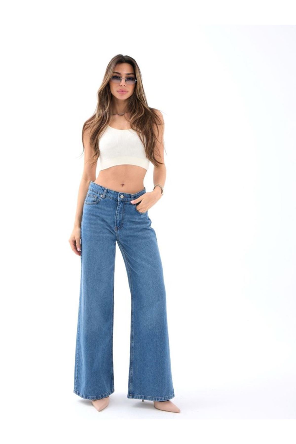 7418 KOT PANTOLON-MAVİ