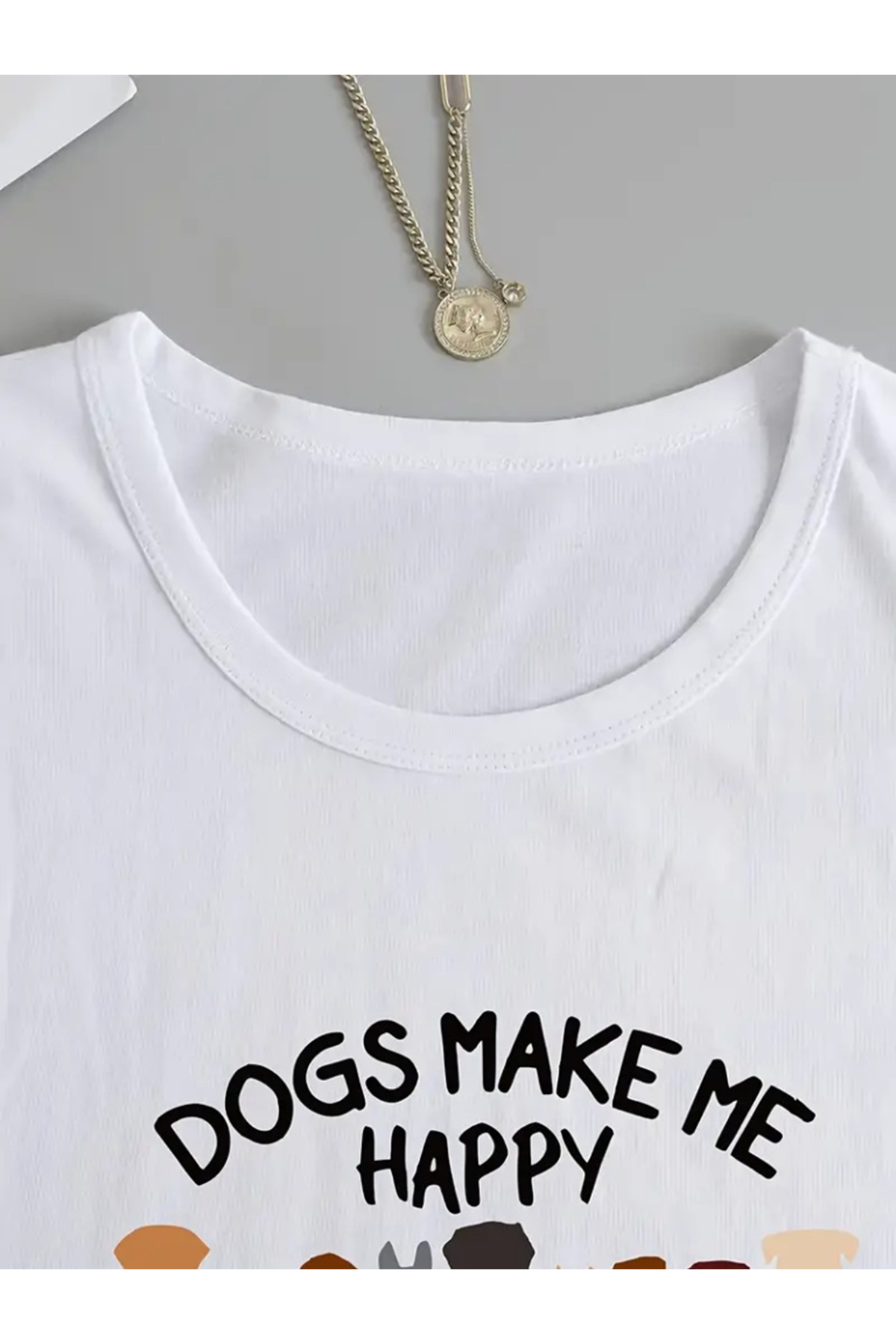 Kadın Uzun Kollu Bisiklet Yaka Köpek Resimli Viskon Bluz