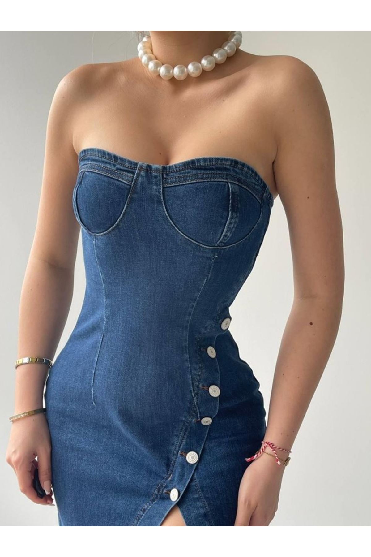 Nerg Düğme Detaylı Elbise