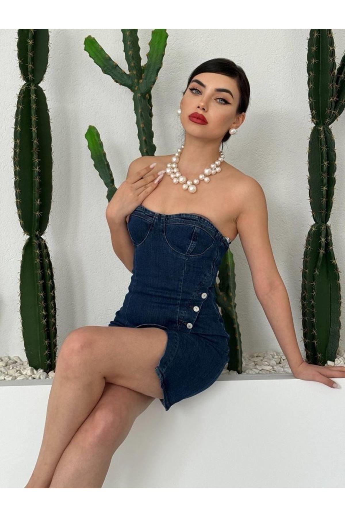 Nerg Düğme Detaylı Elbise