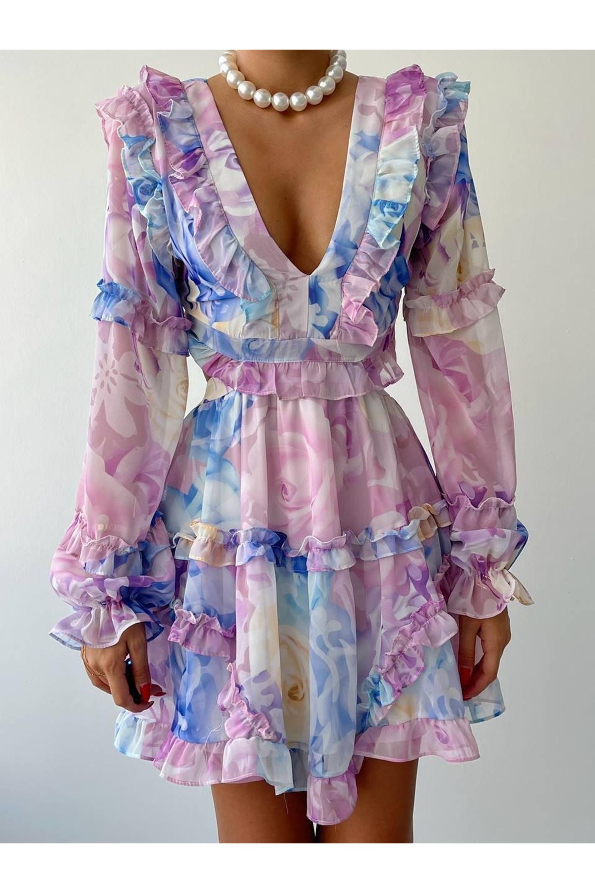 Avellino Sırt Dekolteli Elbise