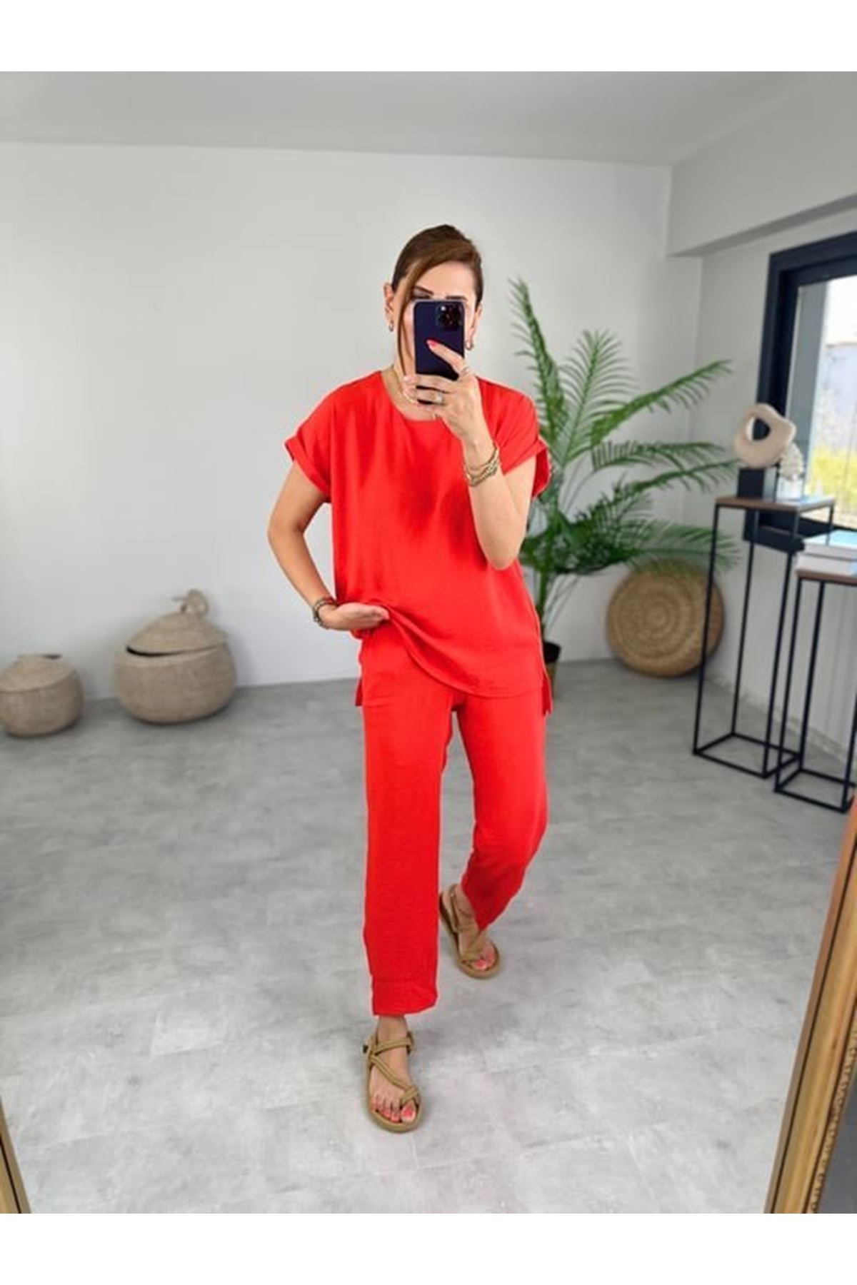 Kadın Bisiklet Yaka Paça Pensli Aerobin Kumaş İkili Takım