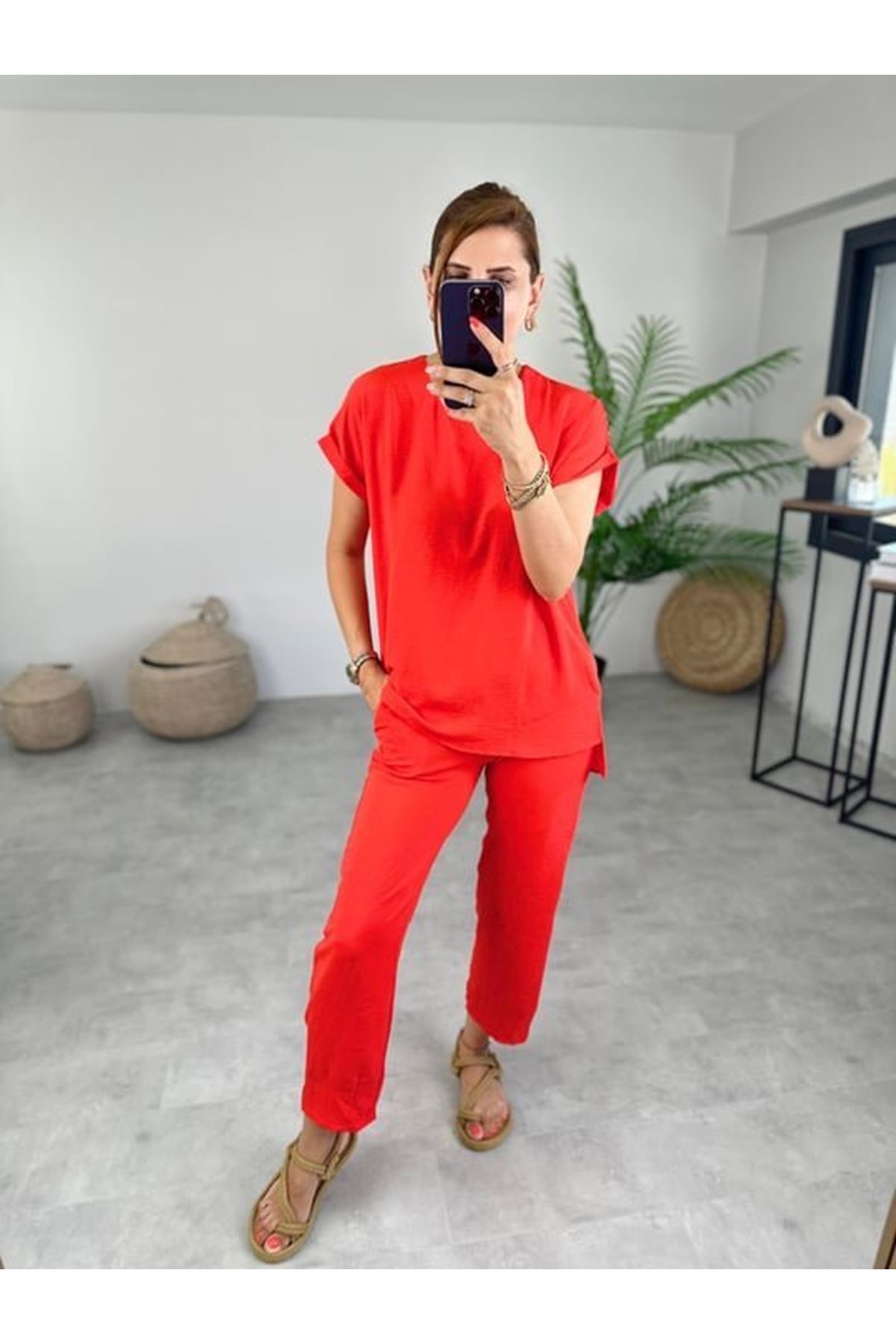 Kadın Bisiklet Yaka Paça Pensli Aerobin Kumaş İkili Takım