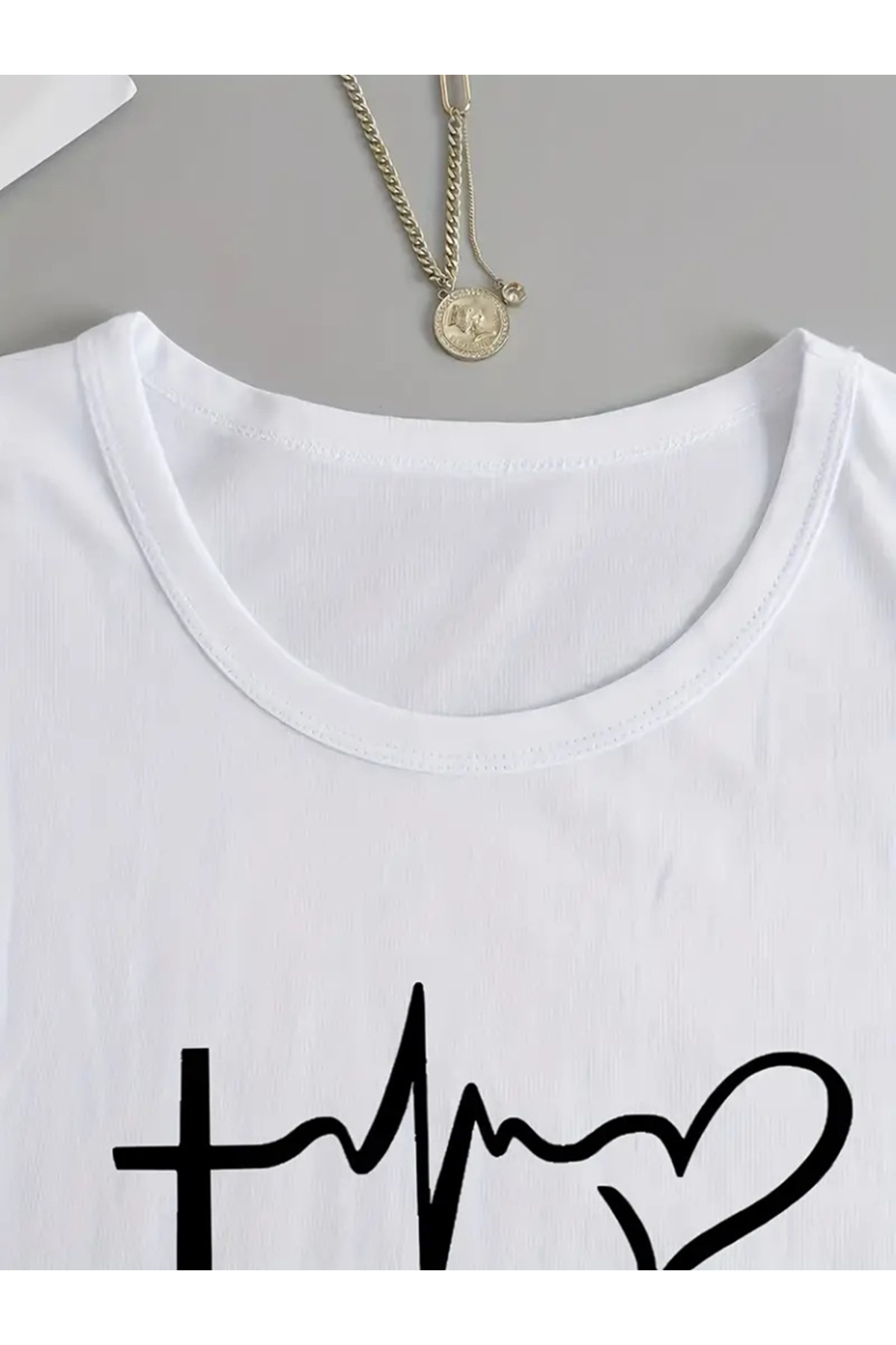 Kadın Uzun Kollu Bisiklet Yaka Yazı Baskılı Viskon Bluz