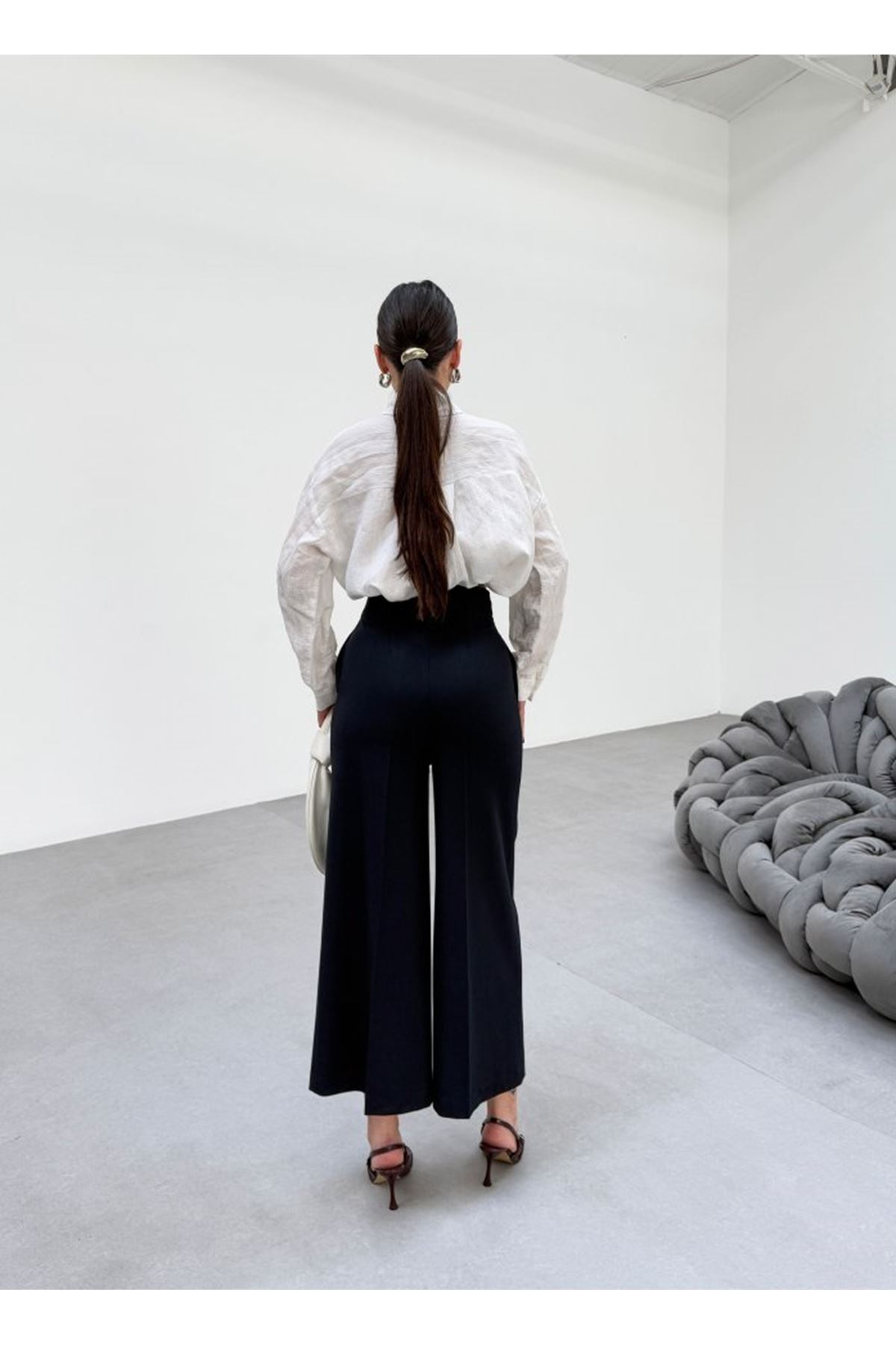 230 Gr Poly Viscose Full Lycra Metal Toka Aksesuarli Pantolon