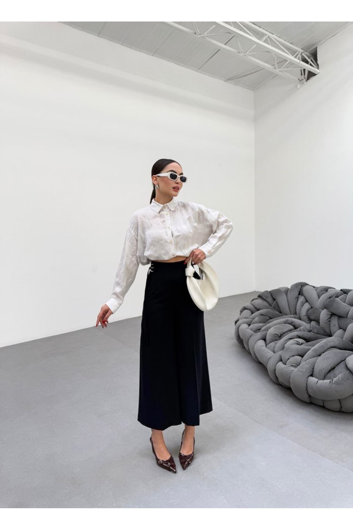 230 Gr Poly Viscose Full Lycra Metal Toka Aksesuarli Pantolon