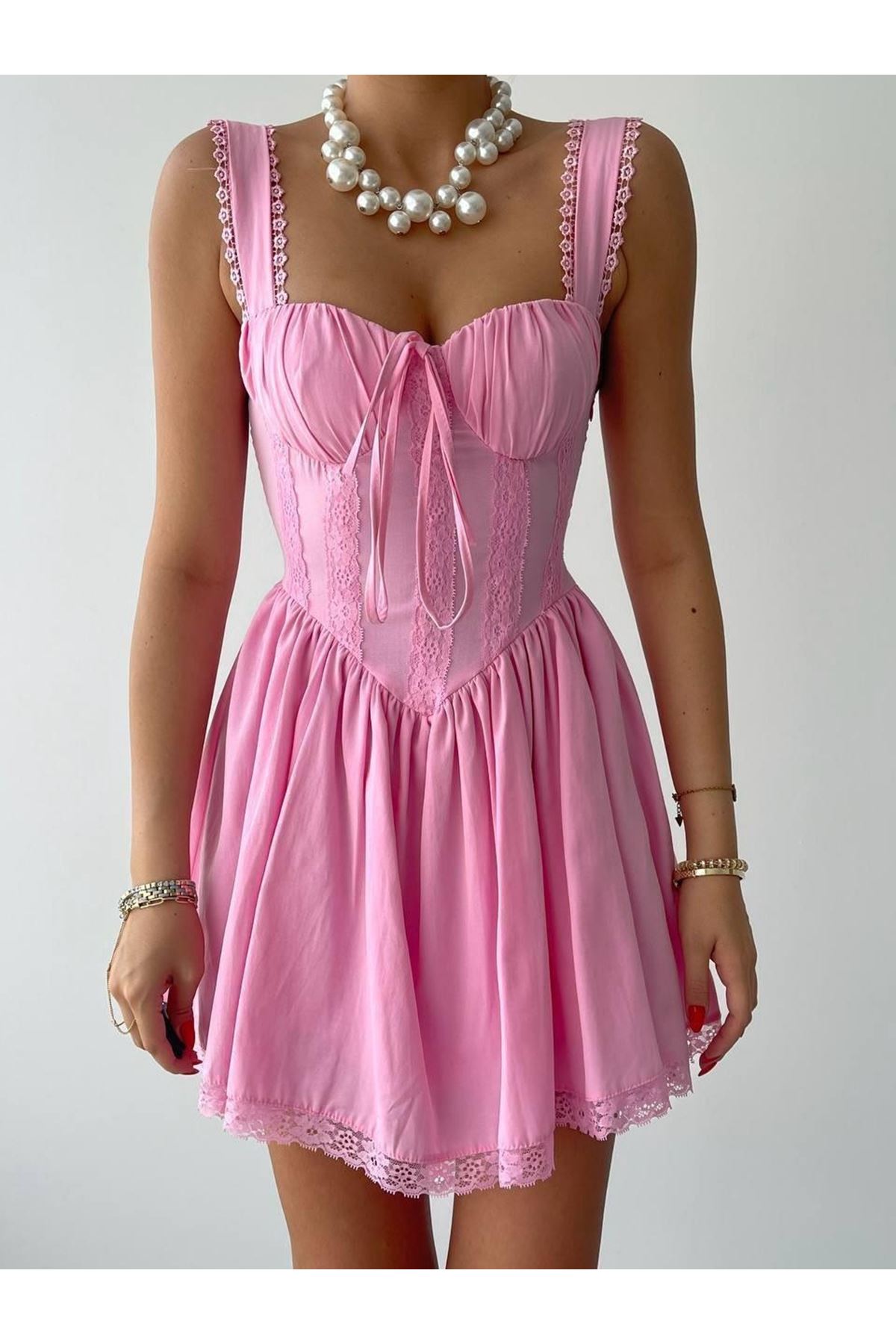 Lille Arkası Bağlamalı Elbise