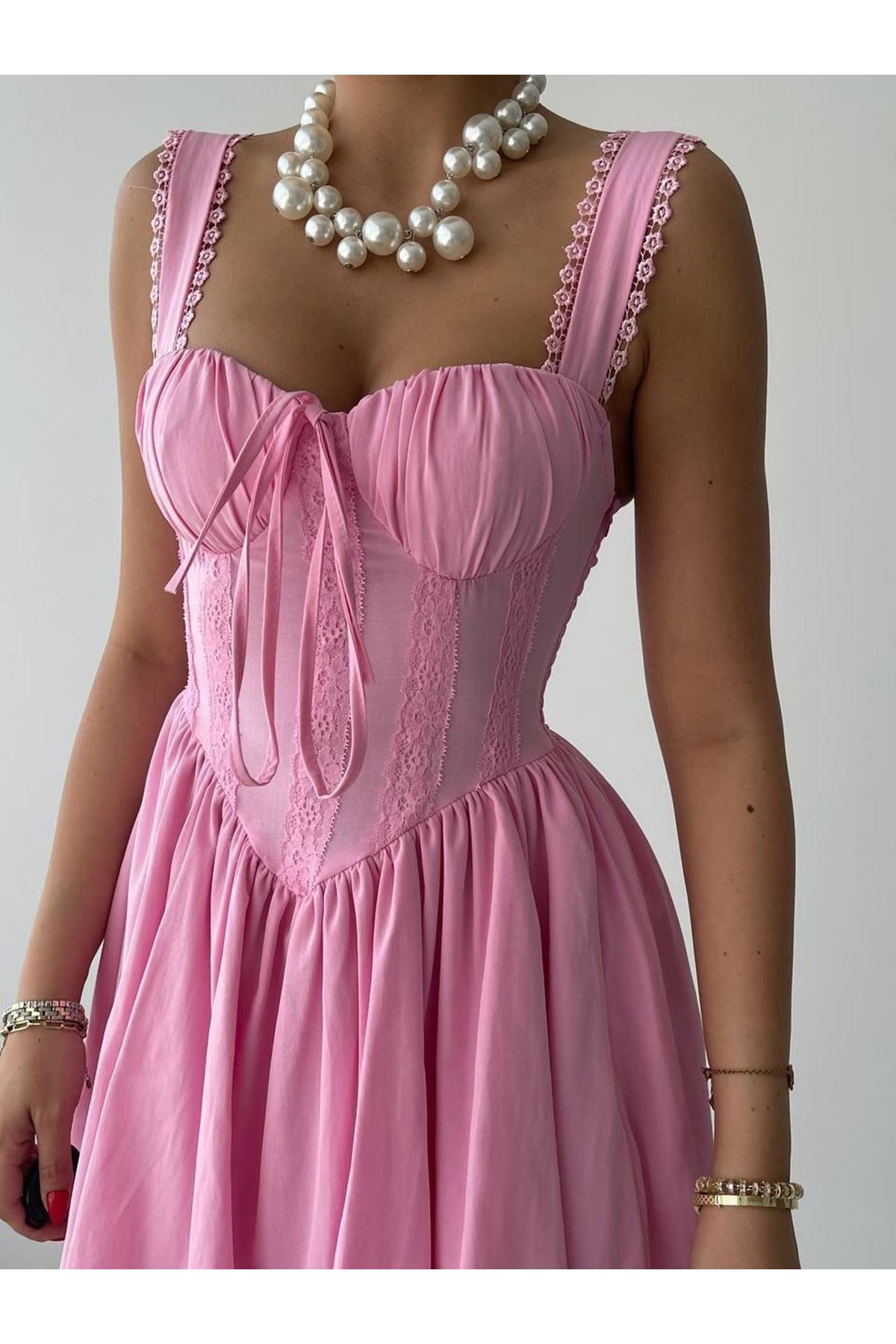 Lille Arkası Bağlamalı Elbise