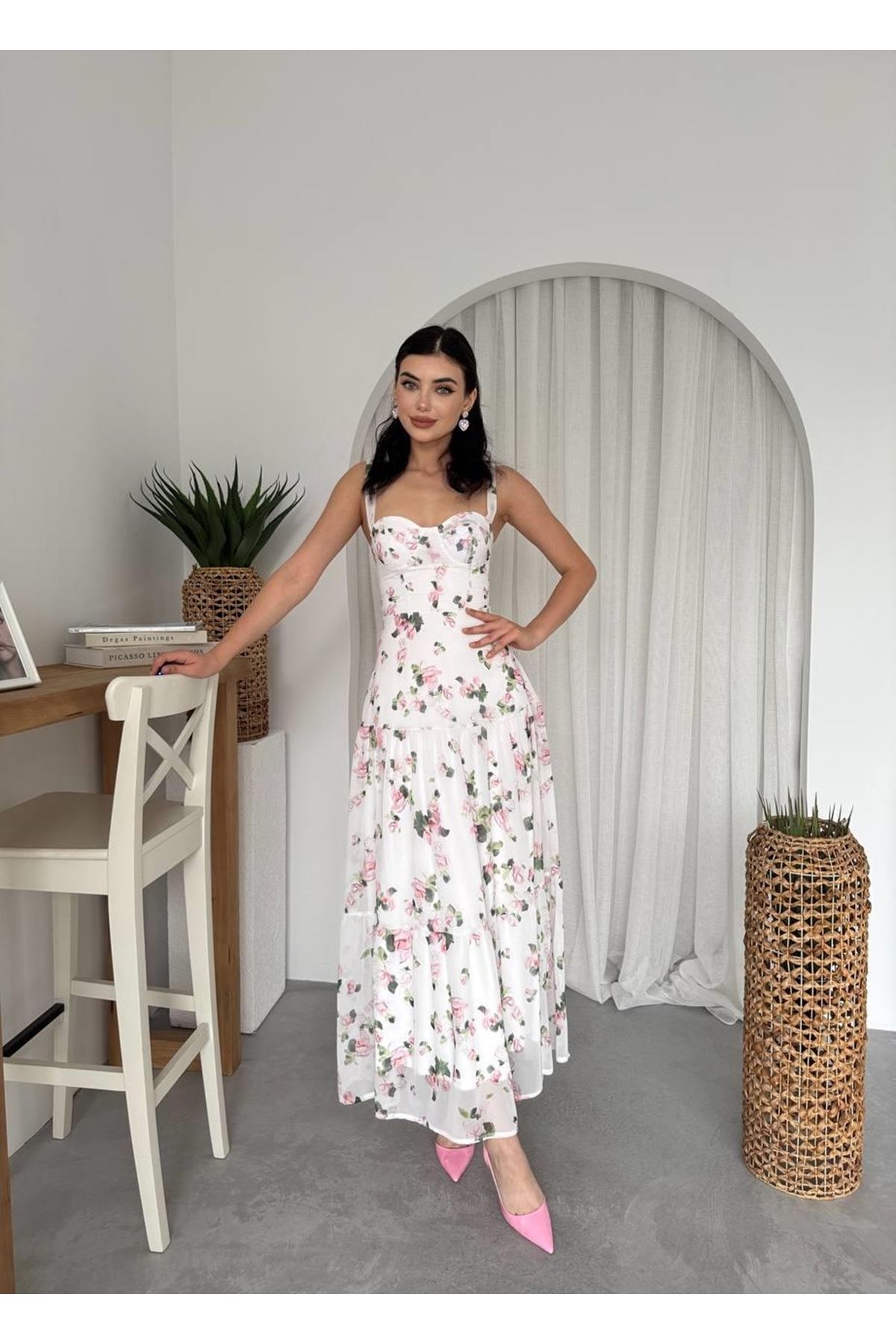 Poses Omuz Bağlamalı Elbise