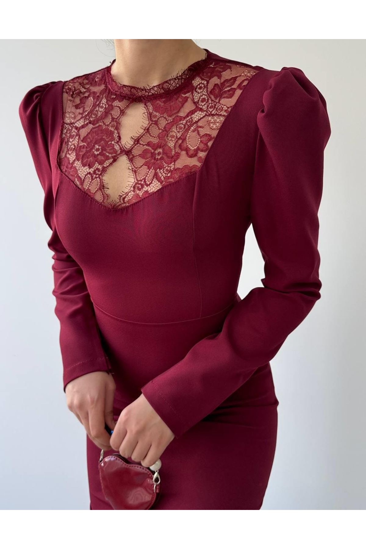 Port Dantel Detay Elbise