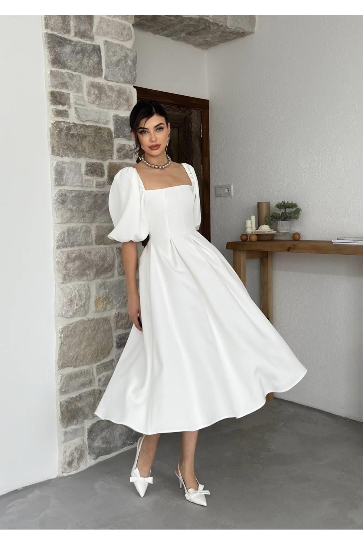 Benjamin Çan Etekli Midi Boy Elbise