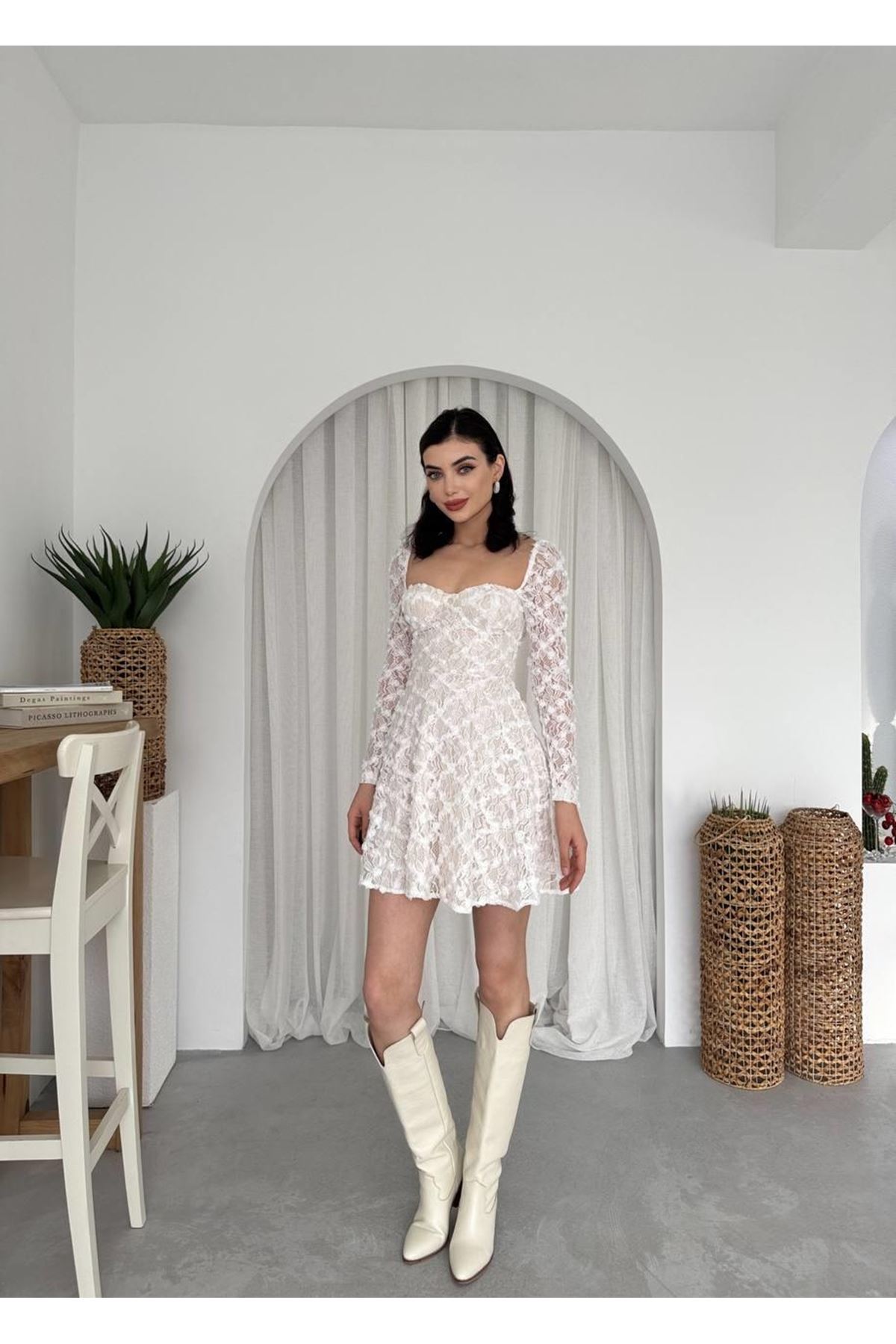 Fers Çiçek Detay Elbise