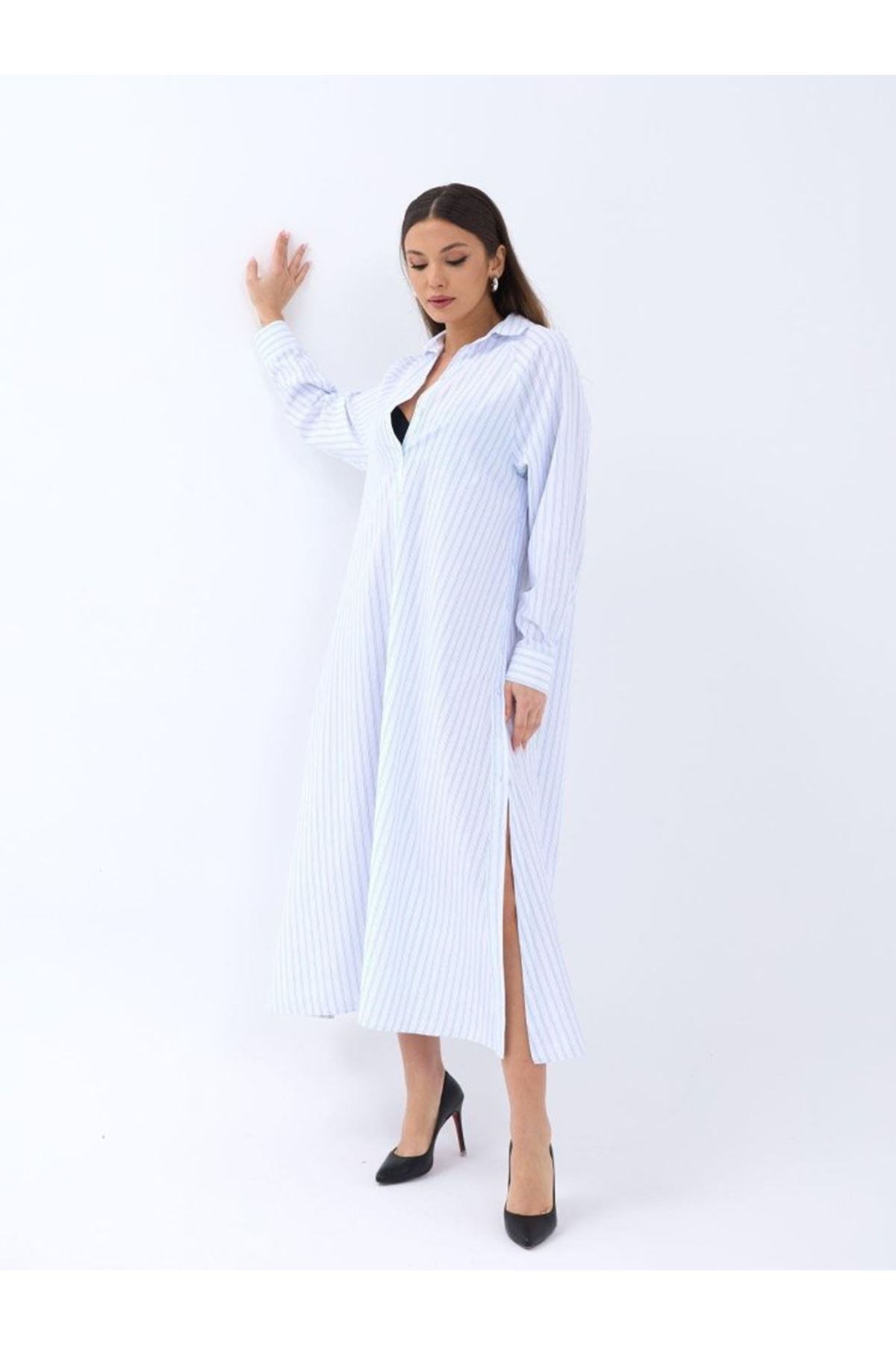 5857 ELBİSE-ATLANTA ÇİZGİLİ