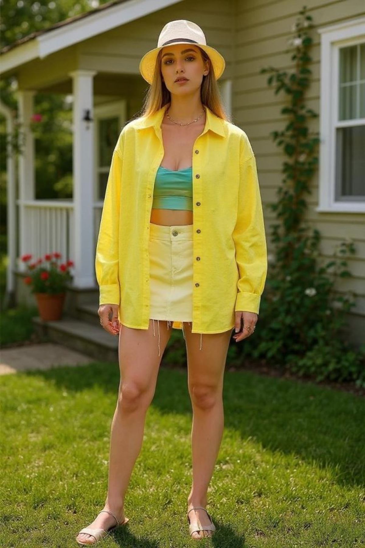 Kadın Uzun Kollu Oversize Gömlek