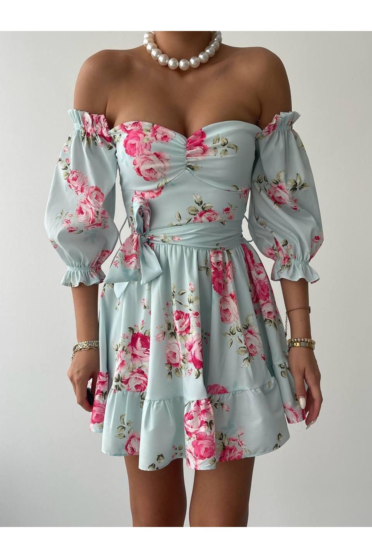 Rucka Belden Bağlamalı Mini Elbise