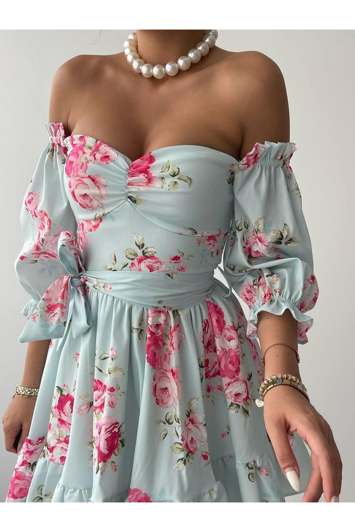 Rucka Belden Bağlamalı Mini Elbise