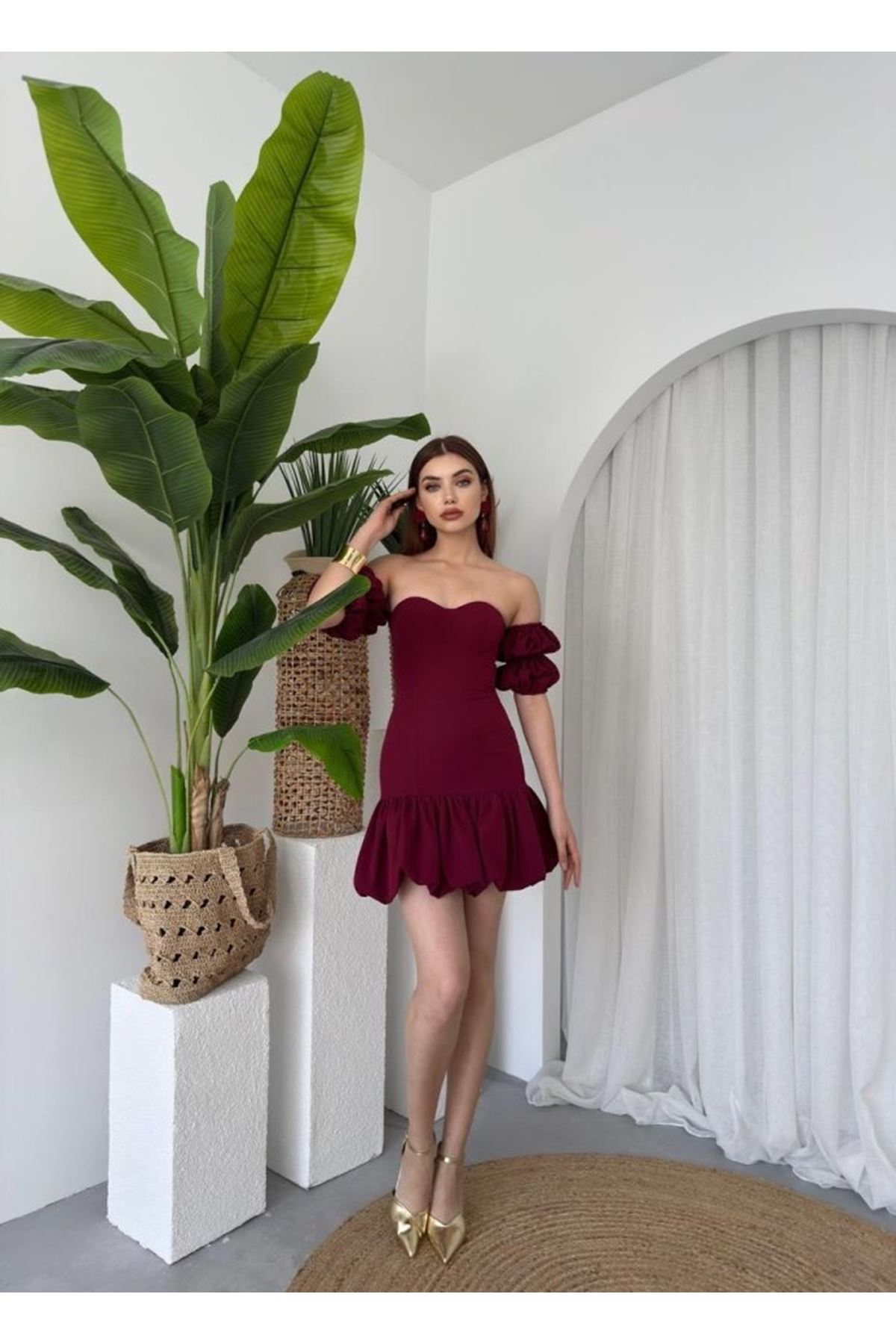 Peyda Straplez Elbise