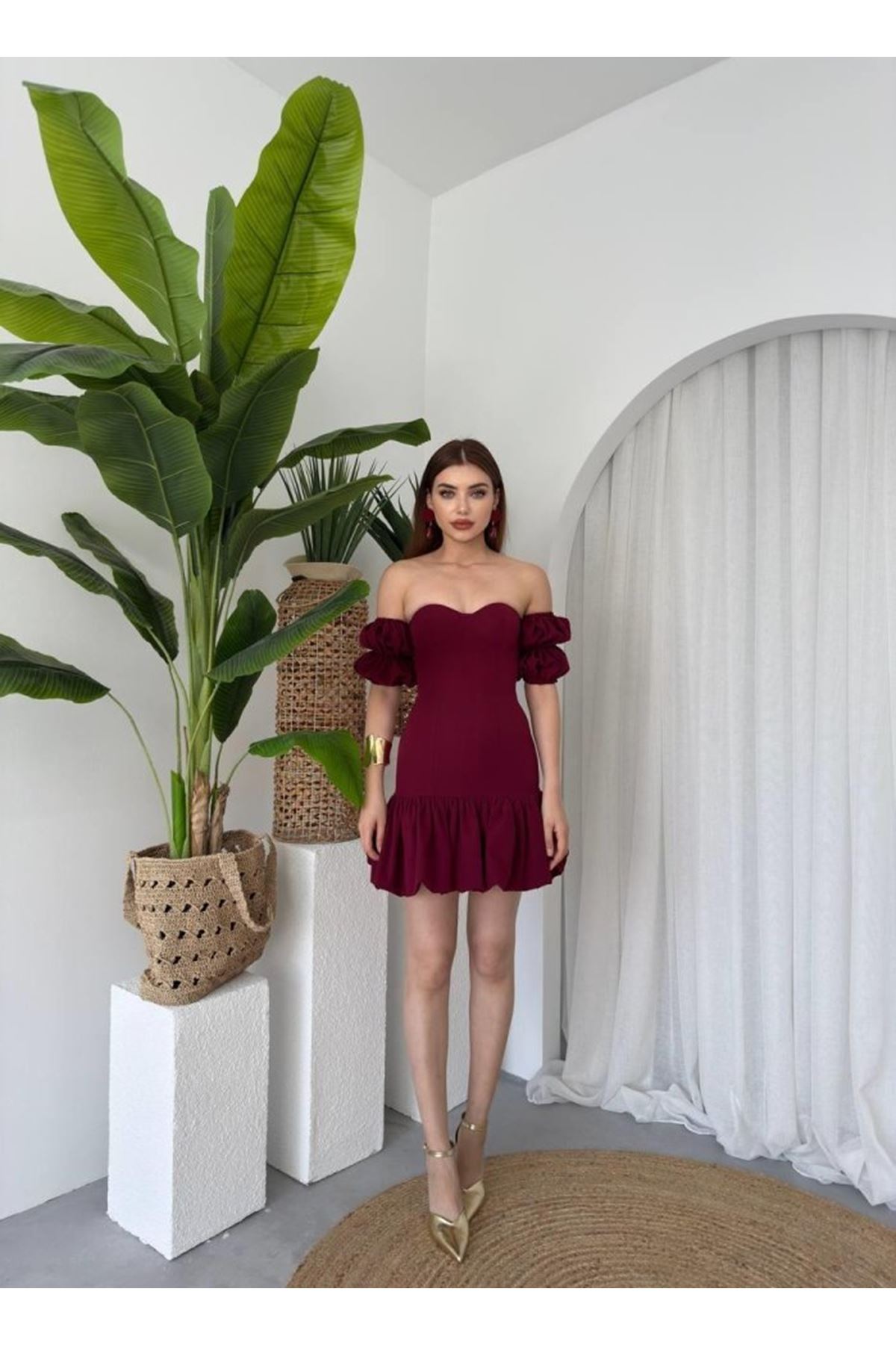 Peyda Straplez Elbise