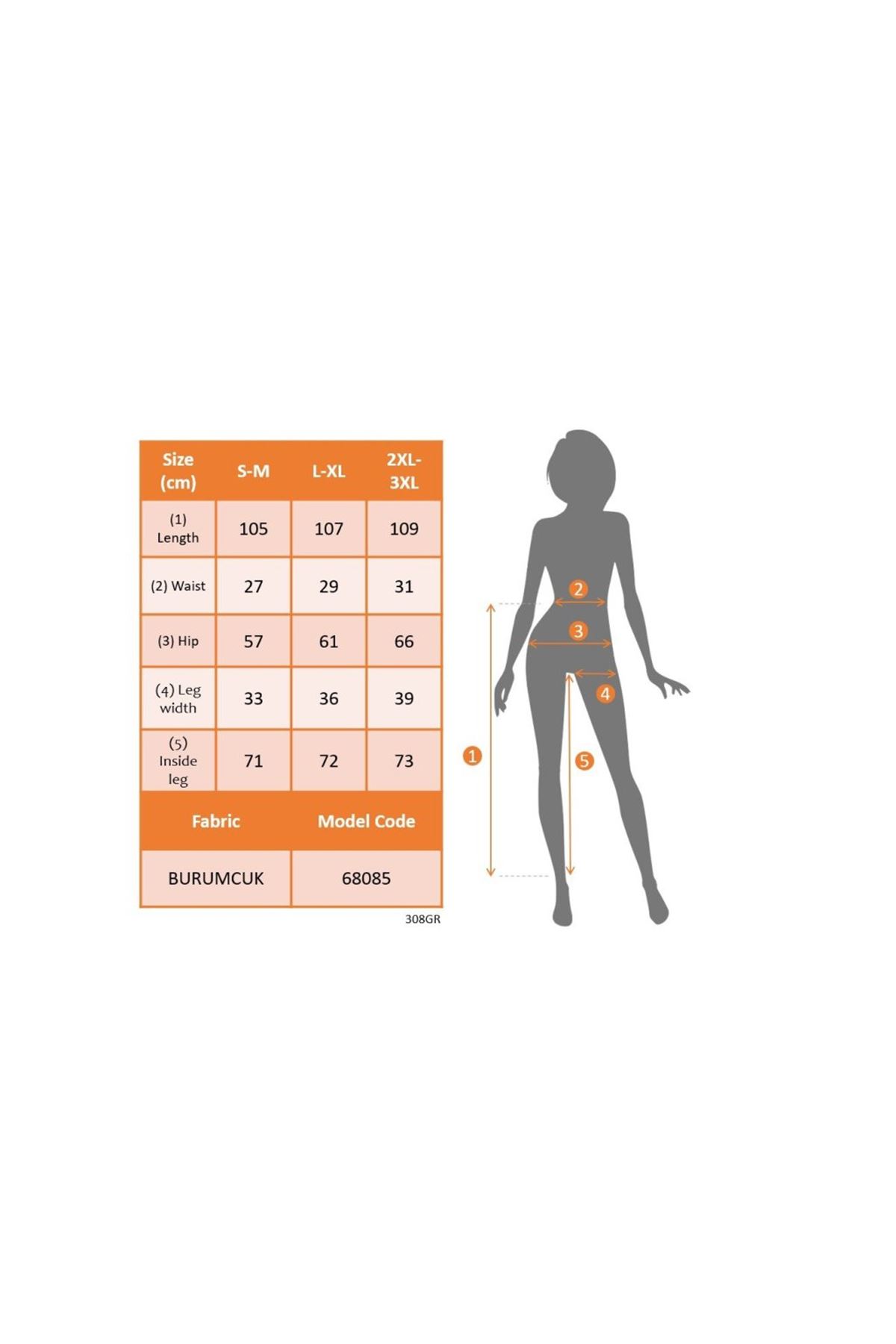 Kadın Yüksek Bel Lastikli önden Iki Parçalı Desenli Bürümcük Pantolon