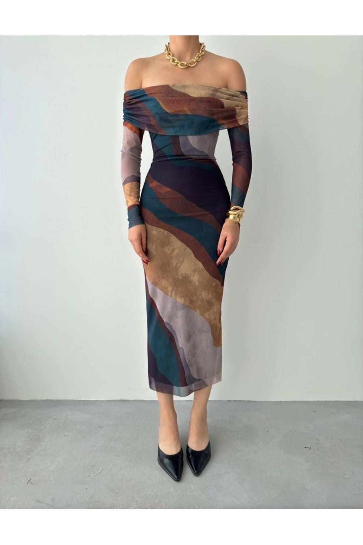 Sevilla Madonna Yaka Tül Elbise