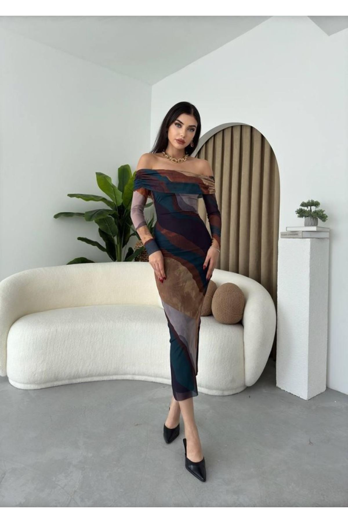 Sevilla Madonna Yaka Tül Elbise