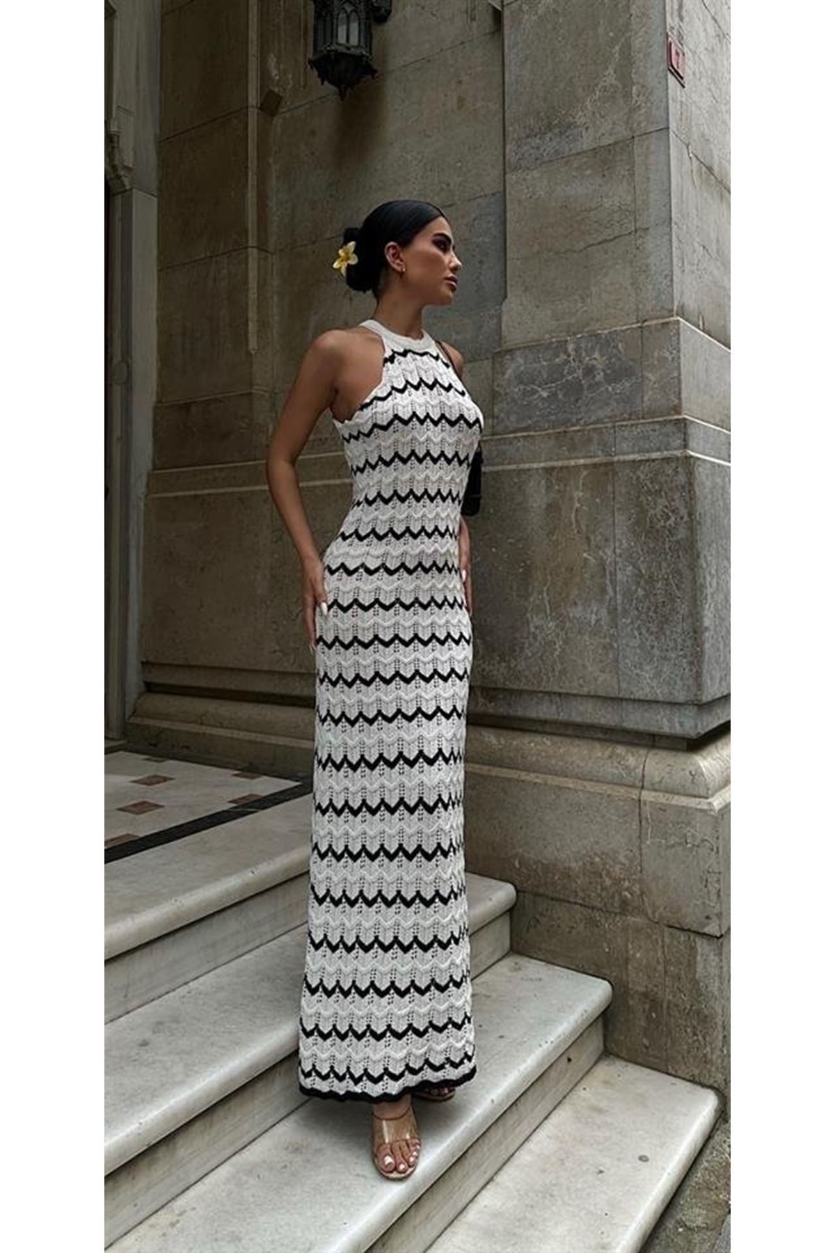 Melina Ajurlu Halter Yaka Elbise 2774