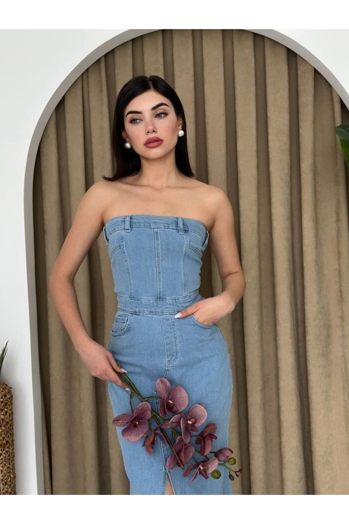 Sonic Straplez Elbise