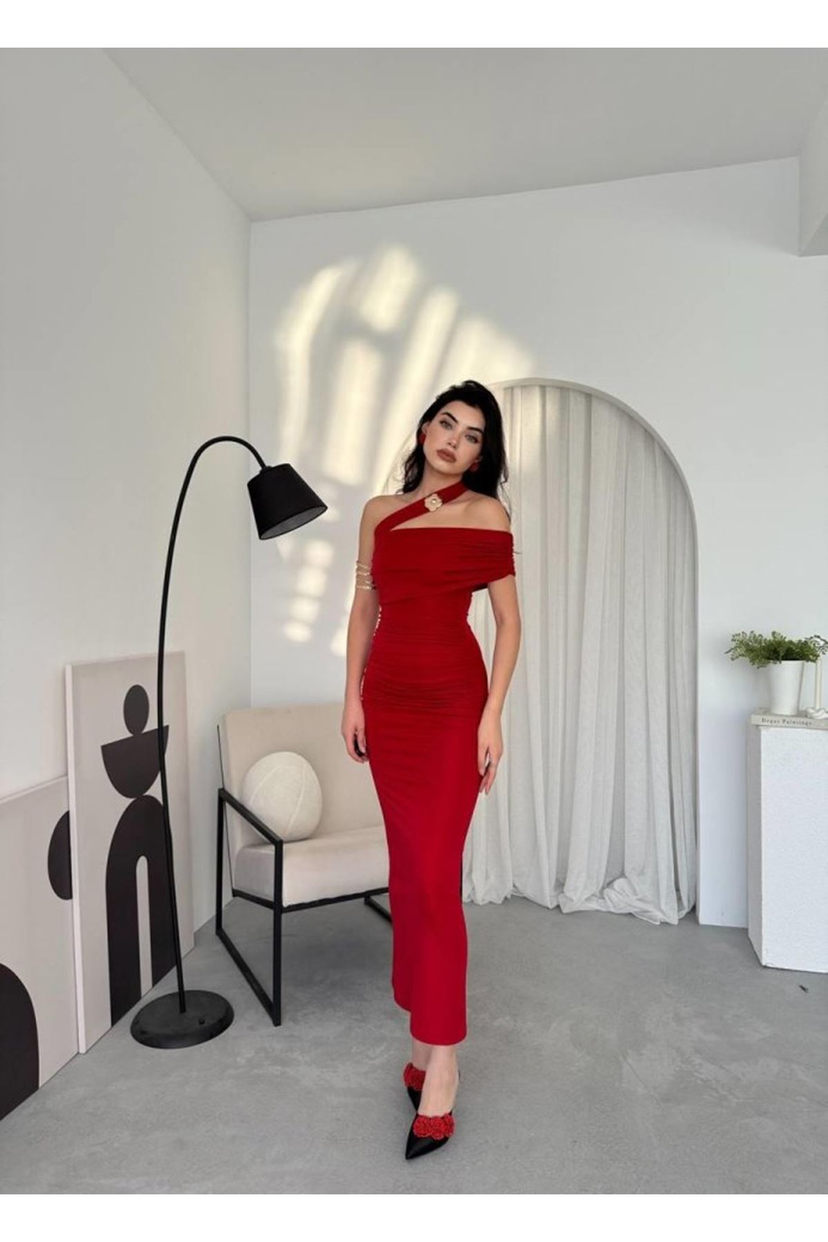 Reta Çapraz Omuz Elbise