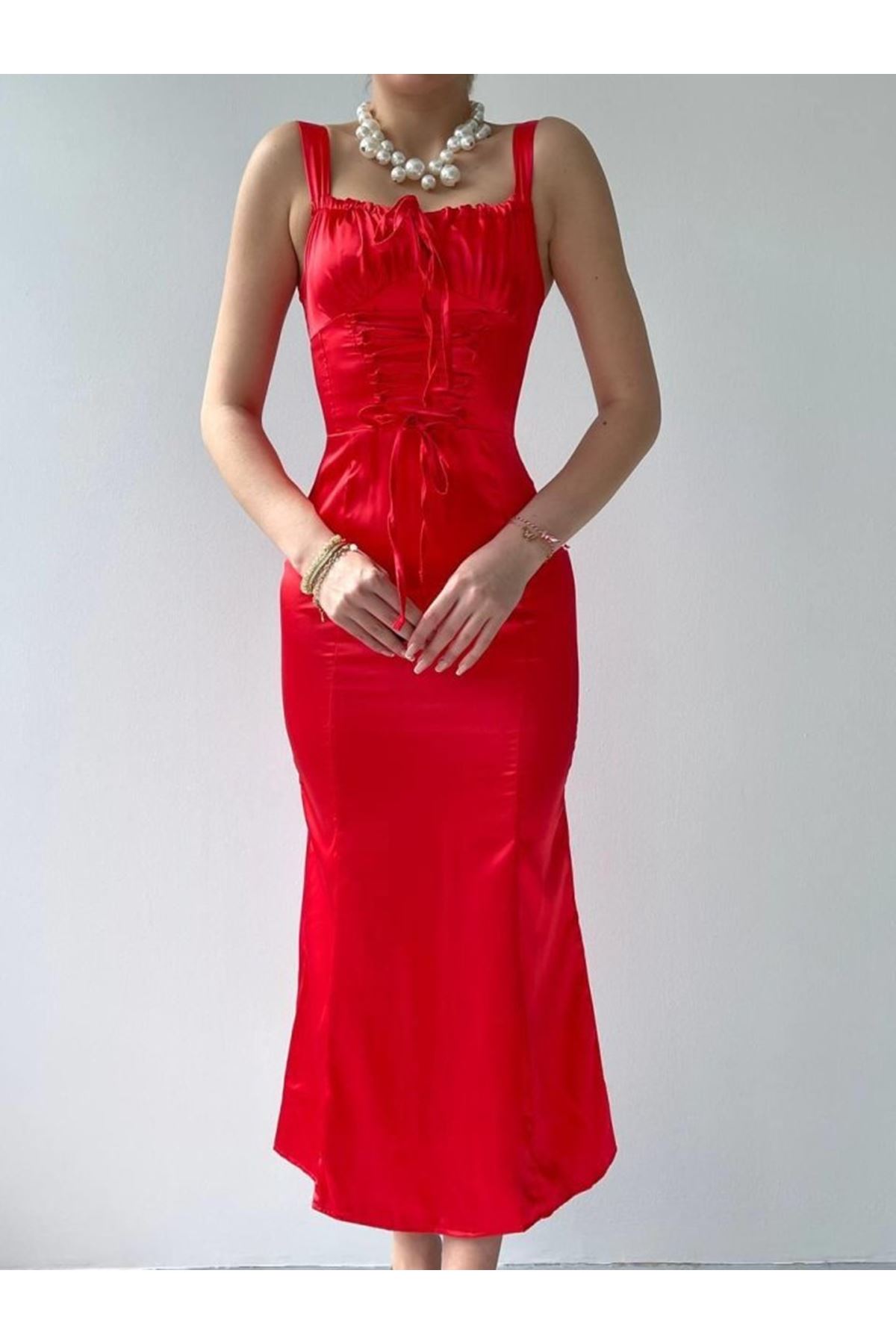 PAG İP ASKILI ELBİSE