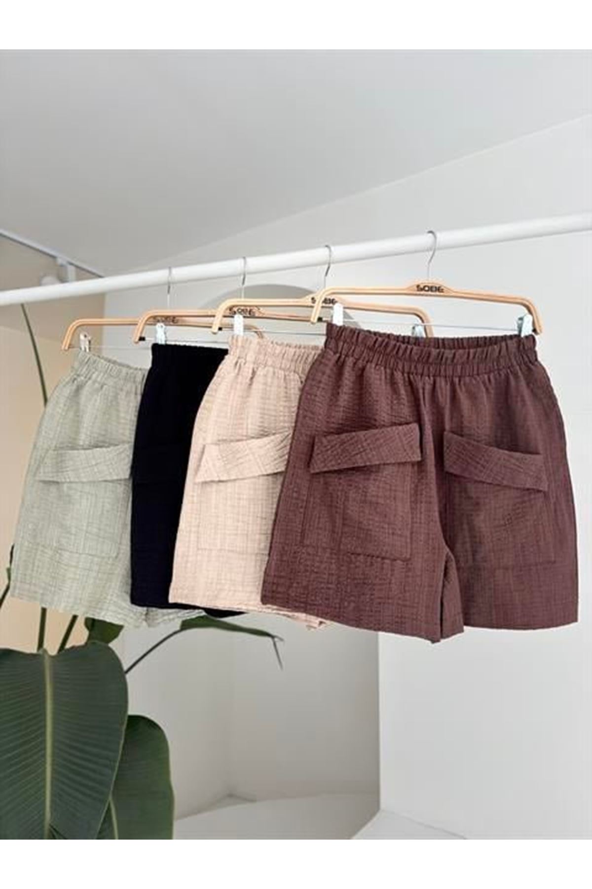 Mini Yelekli Şortlu Keten Takım 10176-08