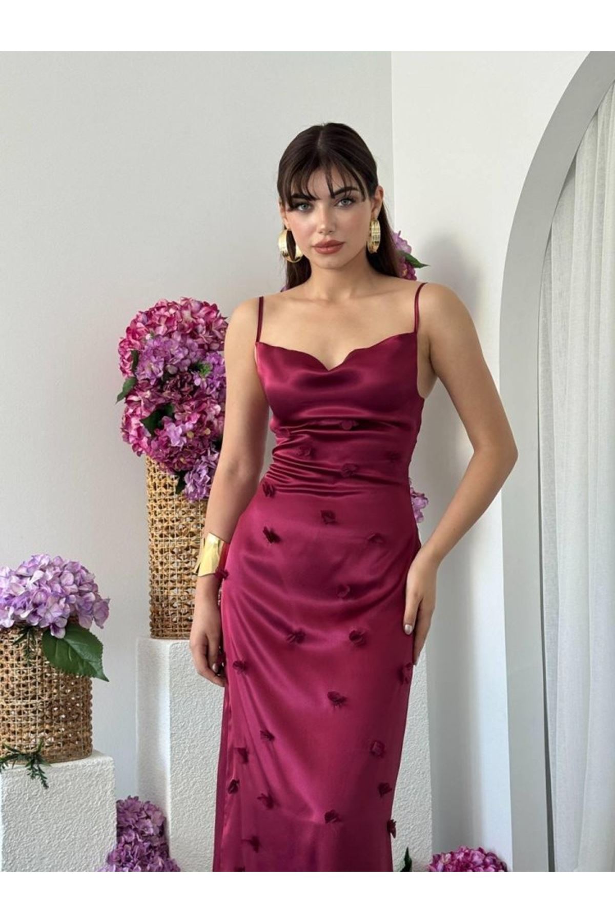 Dora Çiçek Detaylı Elbise