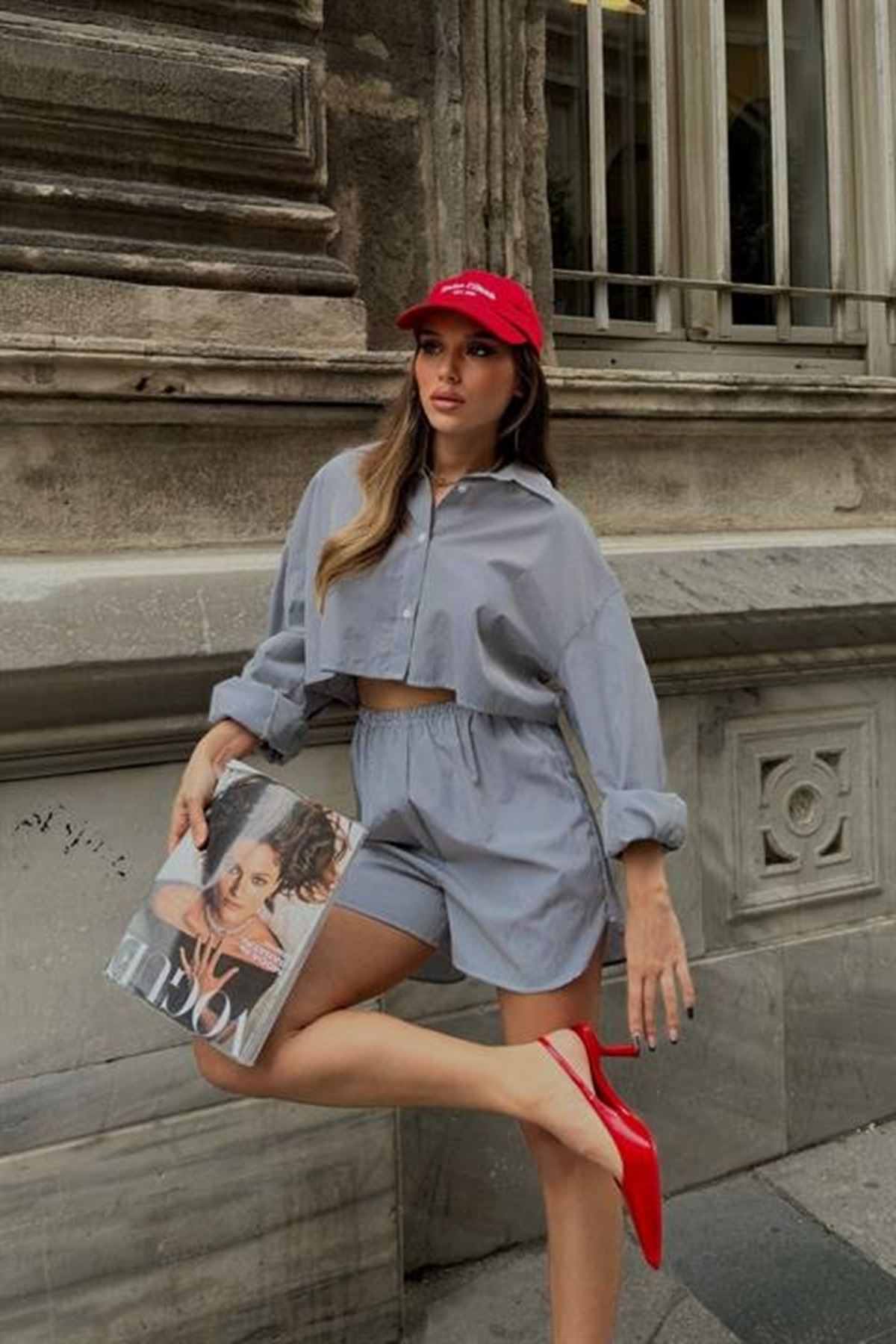 Volerie Çizgili Şortlu Takım 9342-17