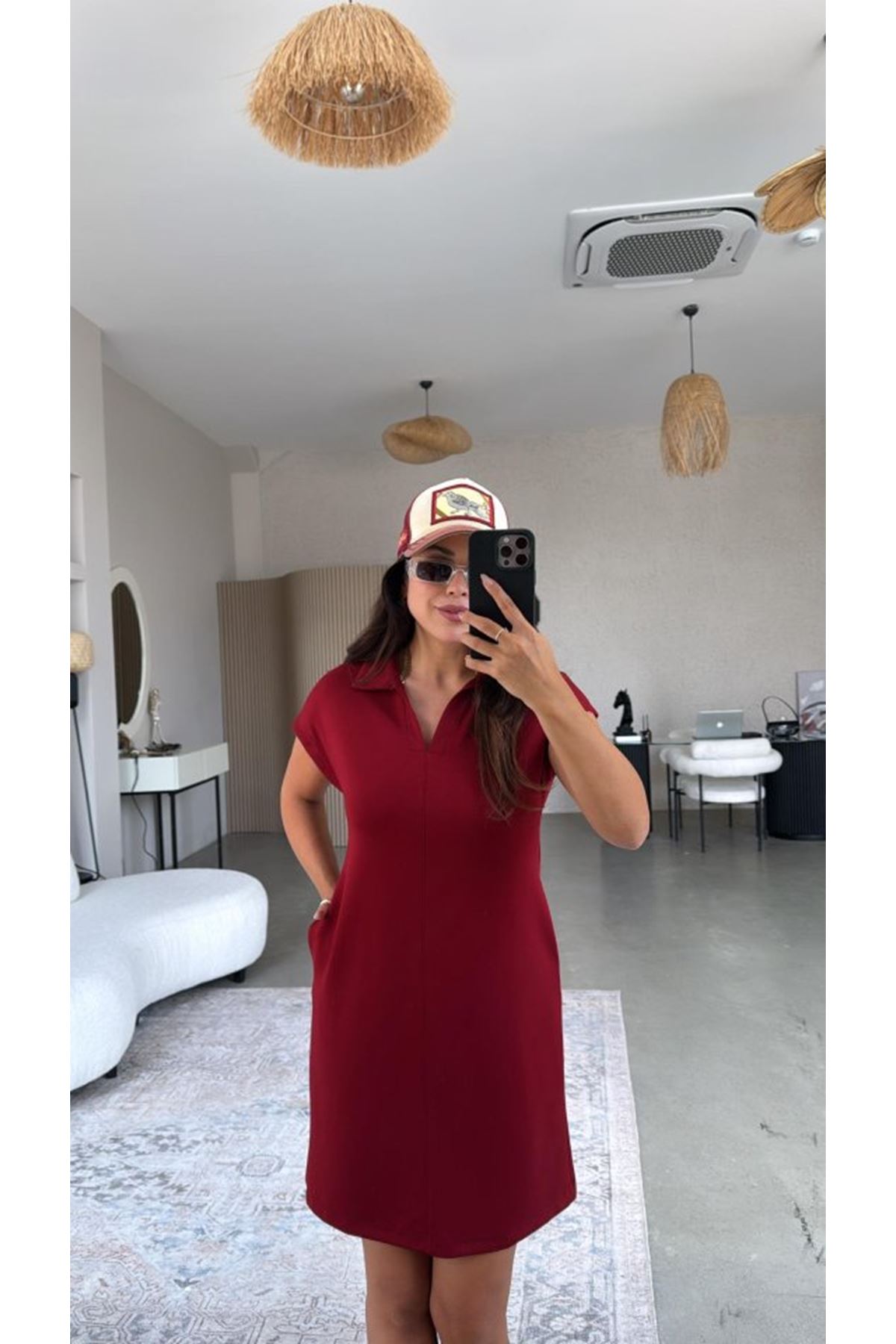 Kadın Polo Yaka Mini Elbise