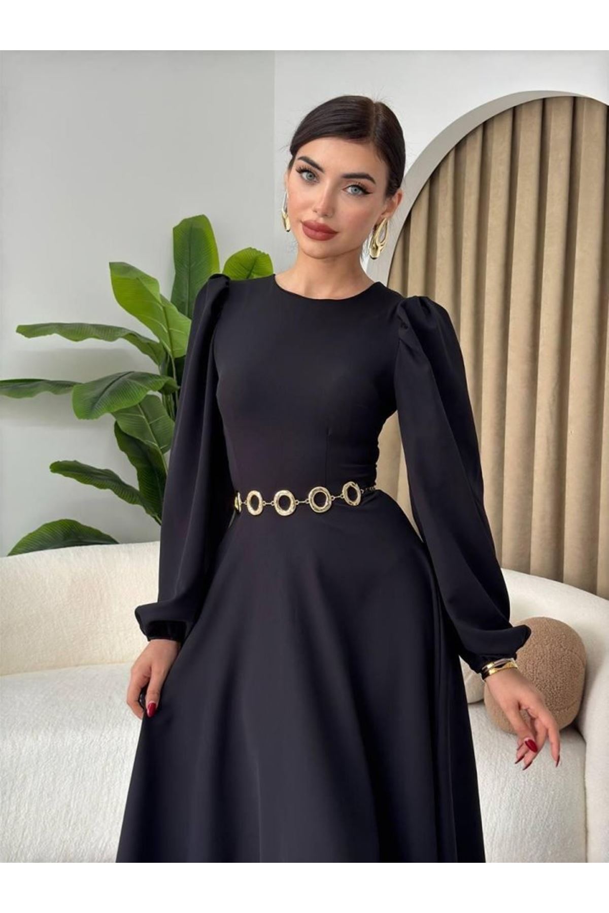 Sali Balon Kol Elbise