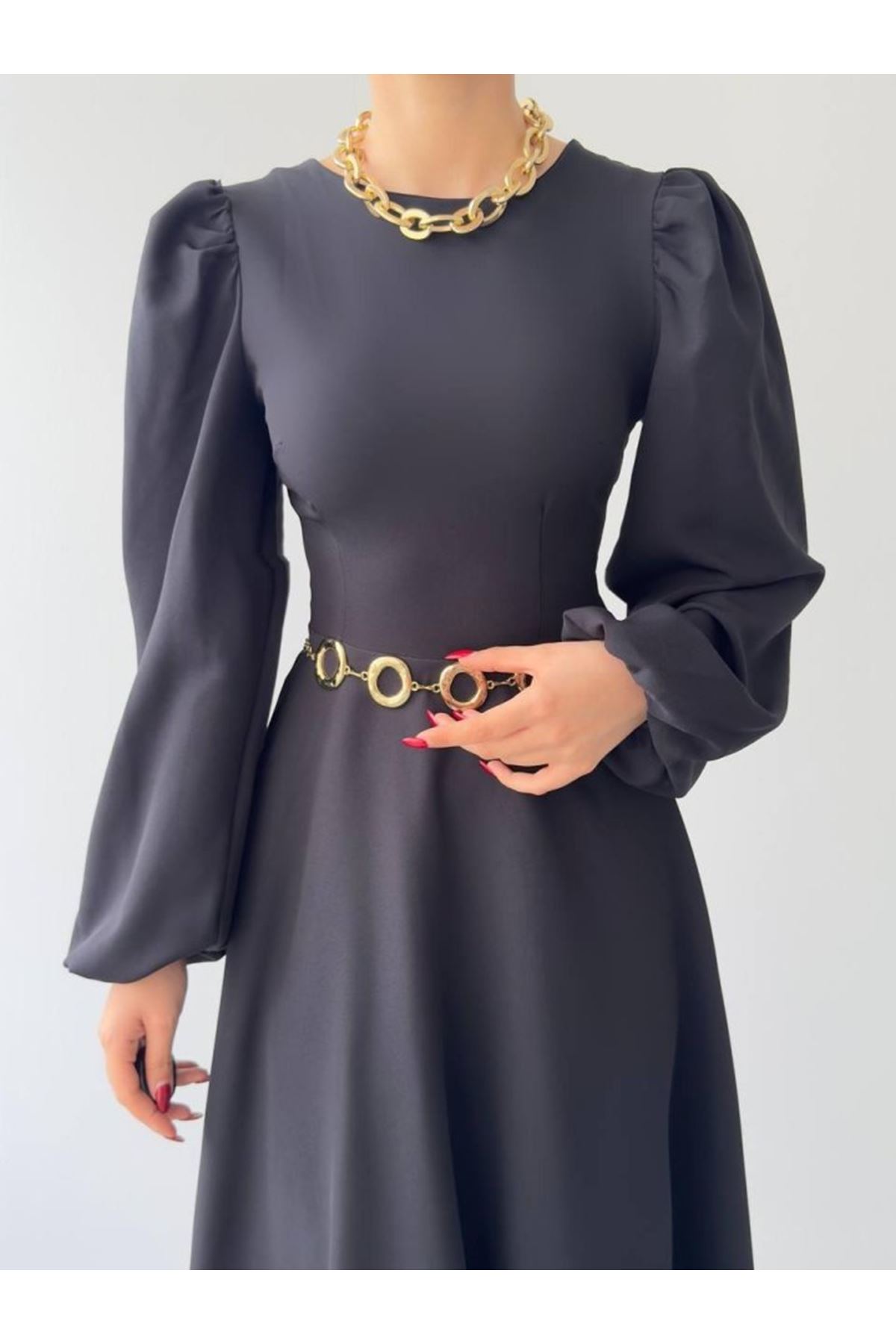 Sali Balon Kol Elbise