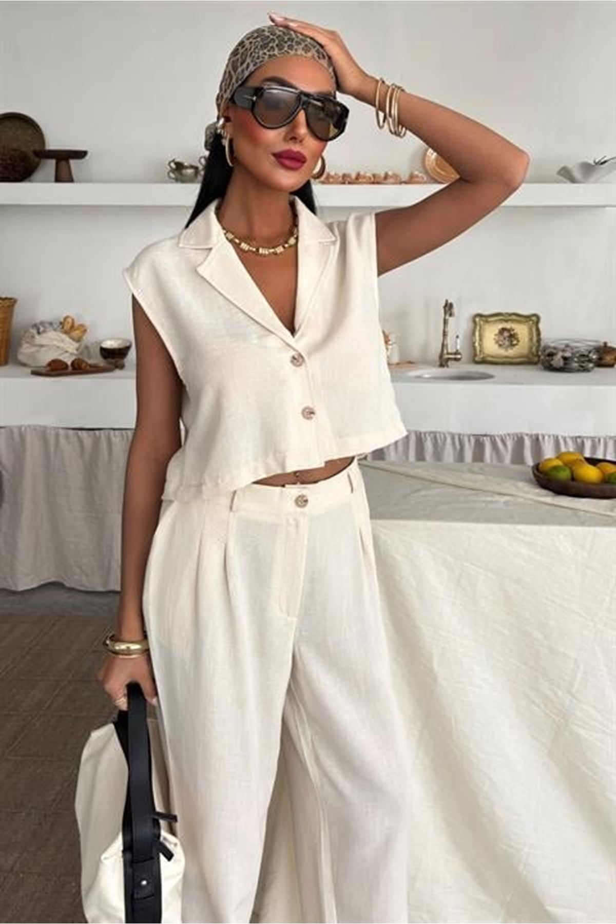 Zoe Crop Yelek Takım 9744-08