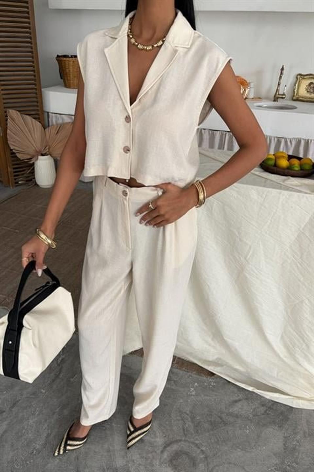 Zoe Crop Yelek Takım 9744-08
