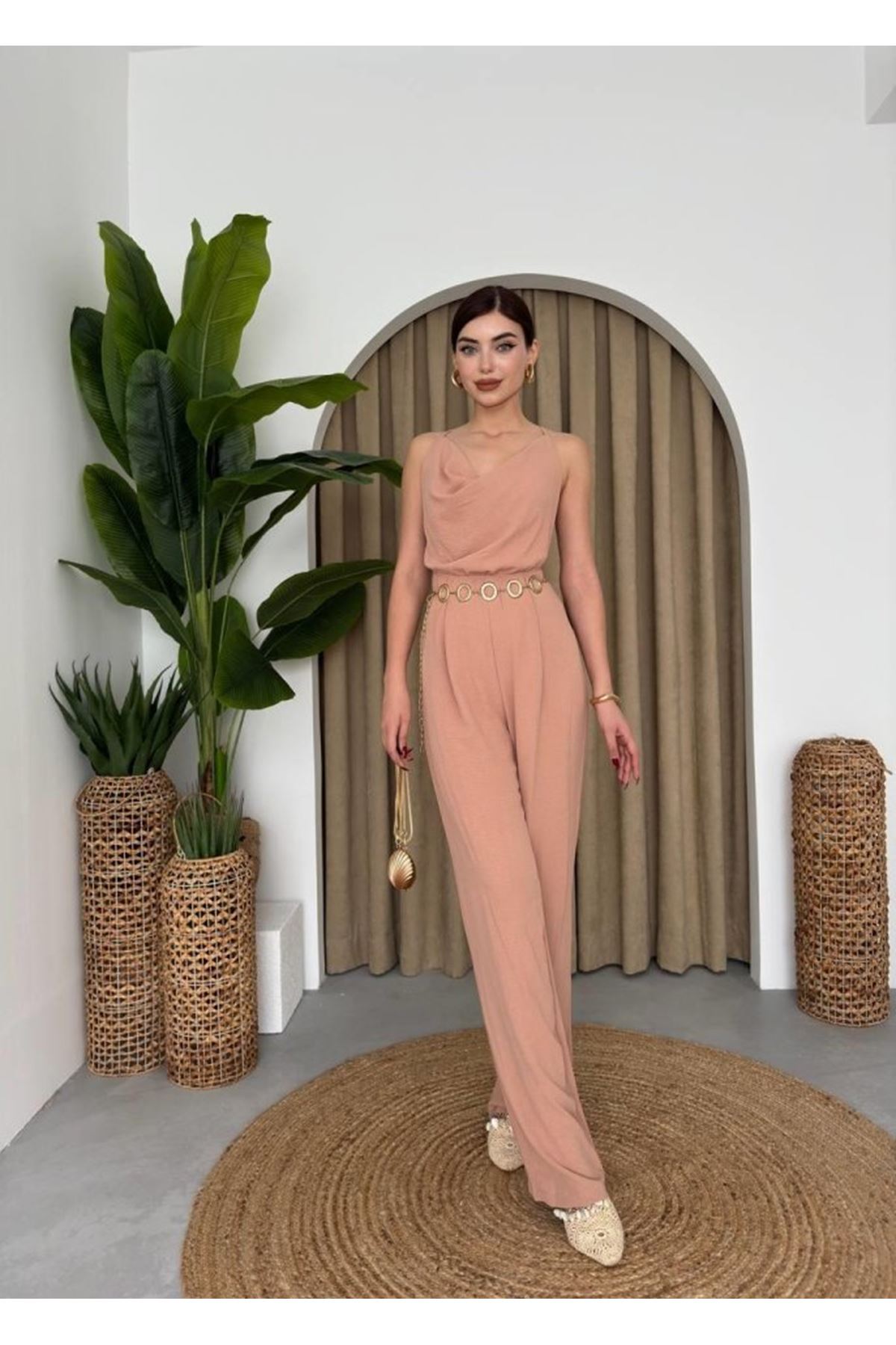 Darcy Sırt Dekolteli Tulum