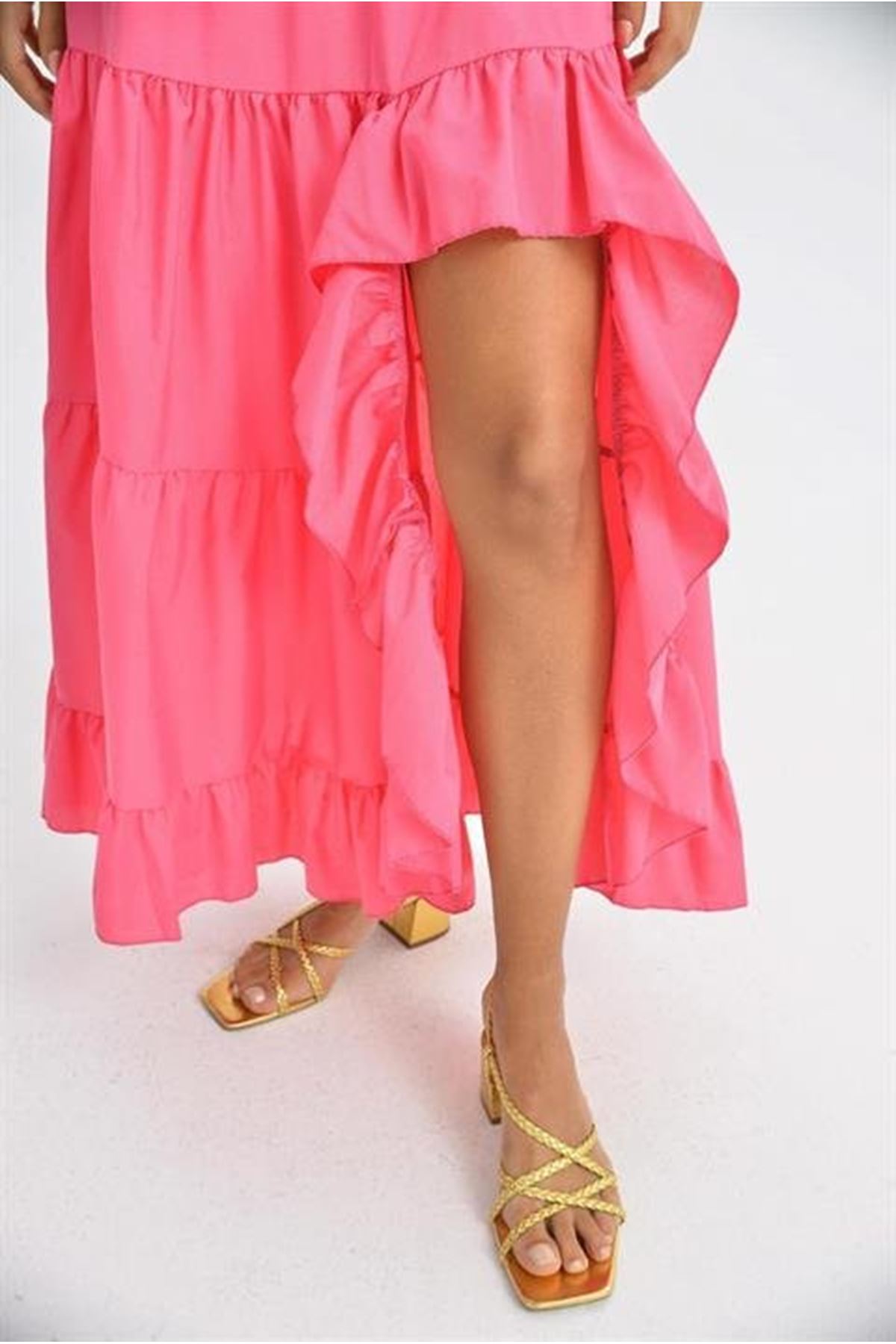 Audrey Fıfrlı Yırtmaç Detay Etek 4037