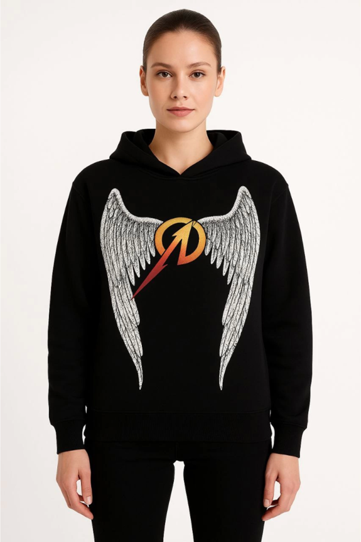 Metallica İki İplik Kapüşonlu Ön Ve Arka Baskılı Hoodie - Siyah