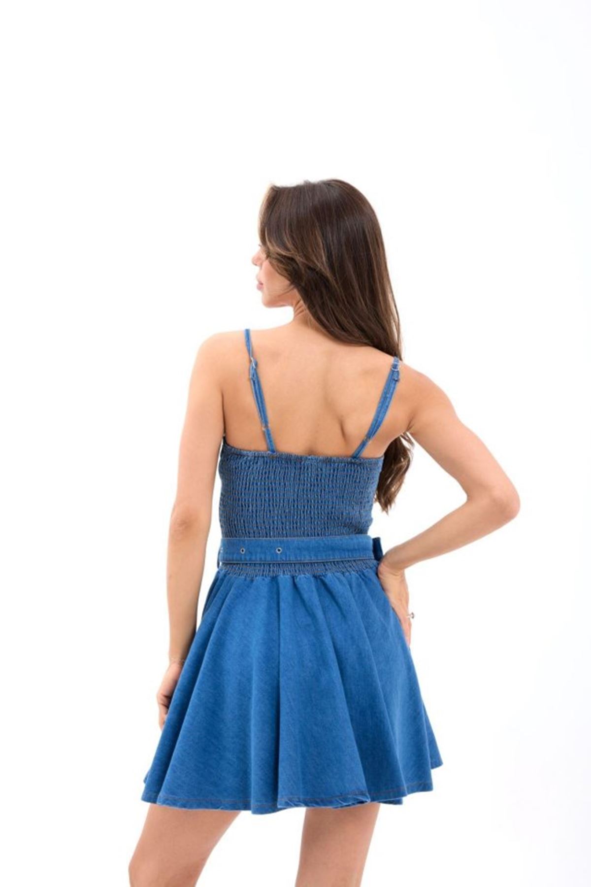 7363 KOT ELBİSE-MAVİ