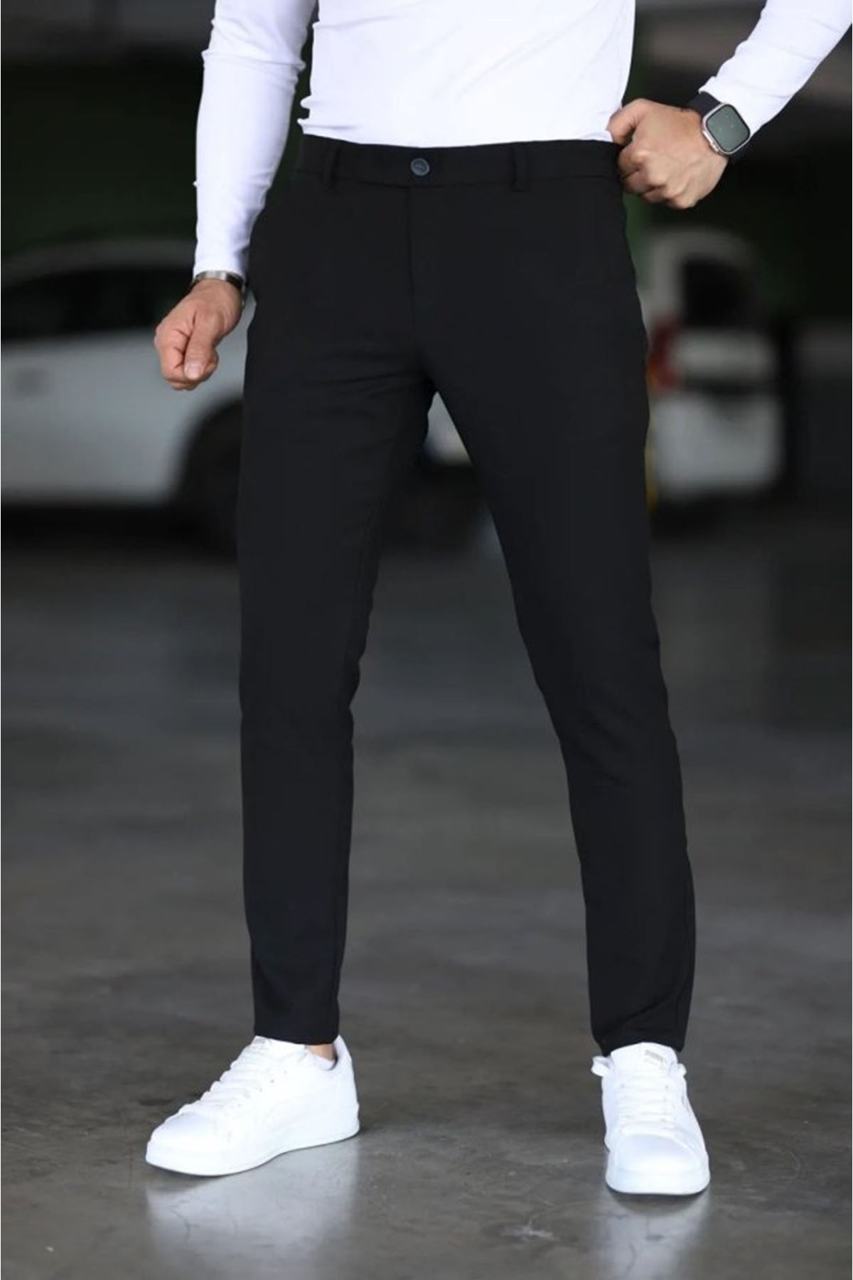 Erkek Düz Kesim Bilek Boy Kumaş Pantolon