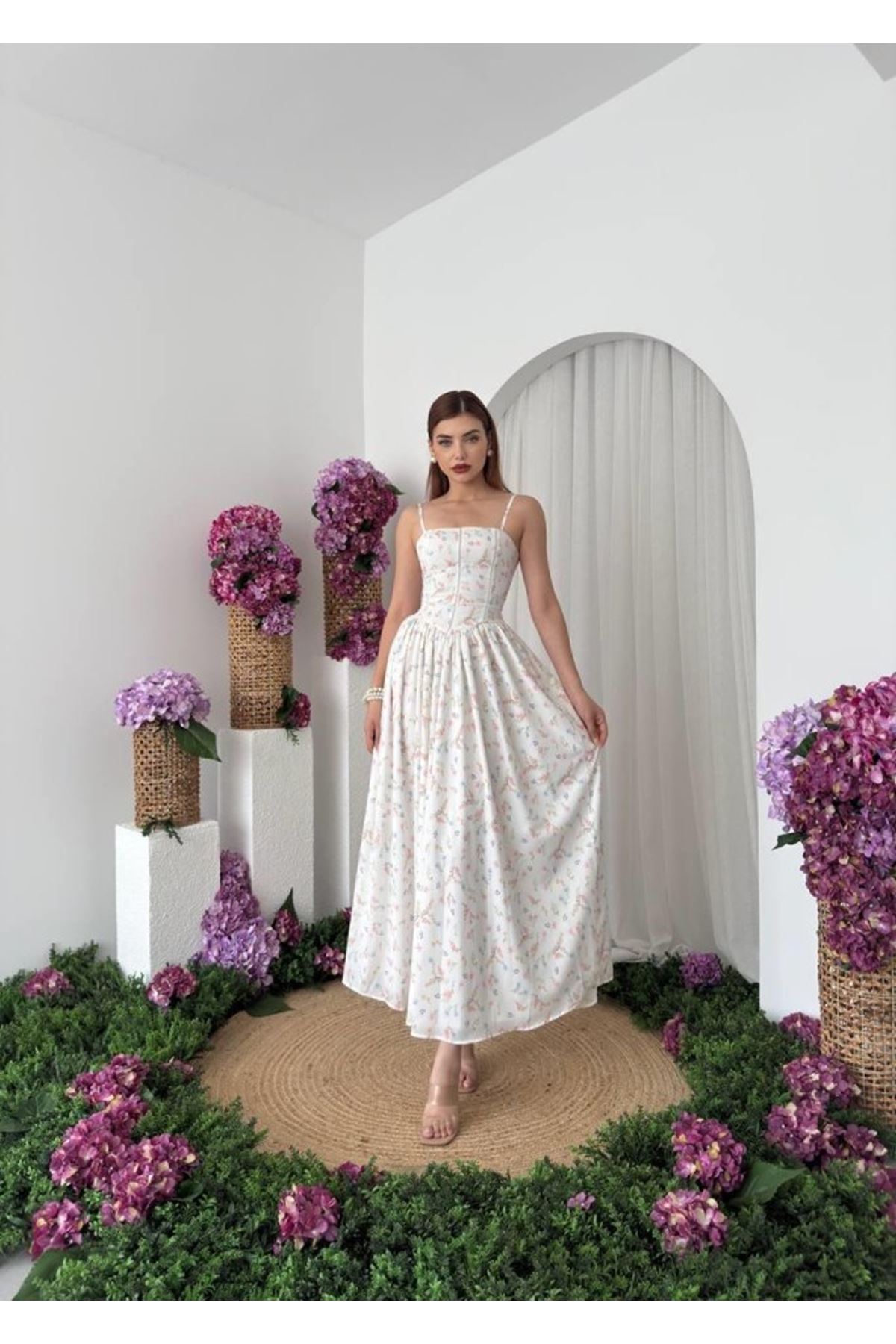 Pars İp Askılı Elbise