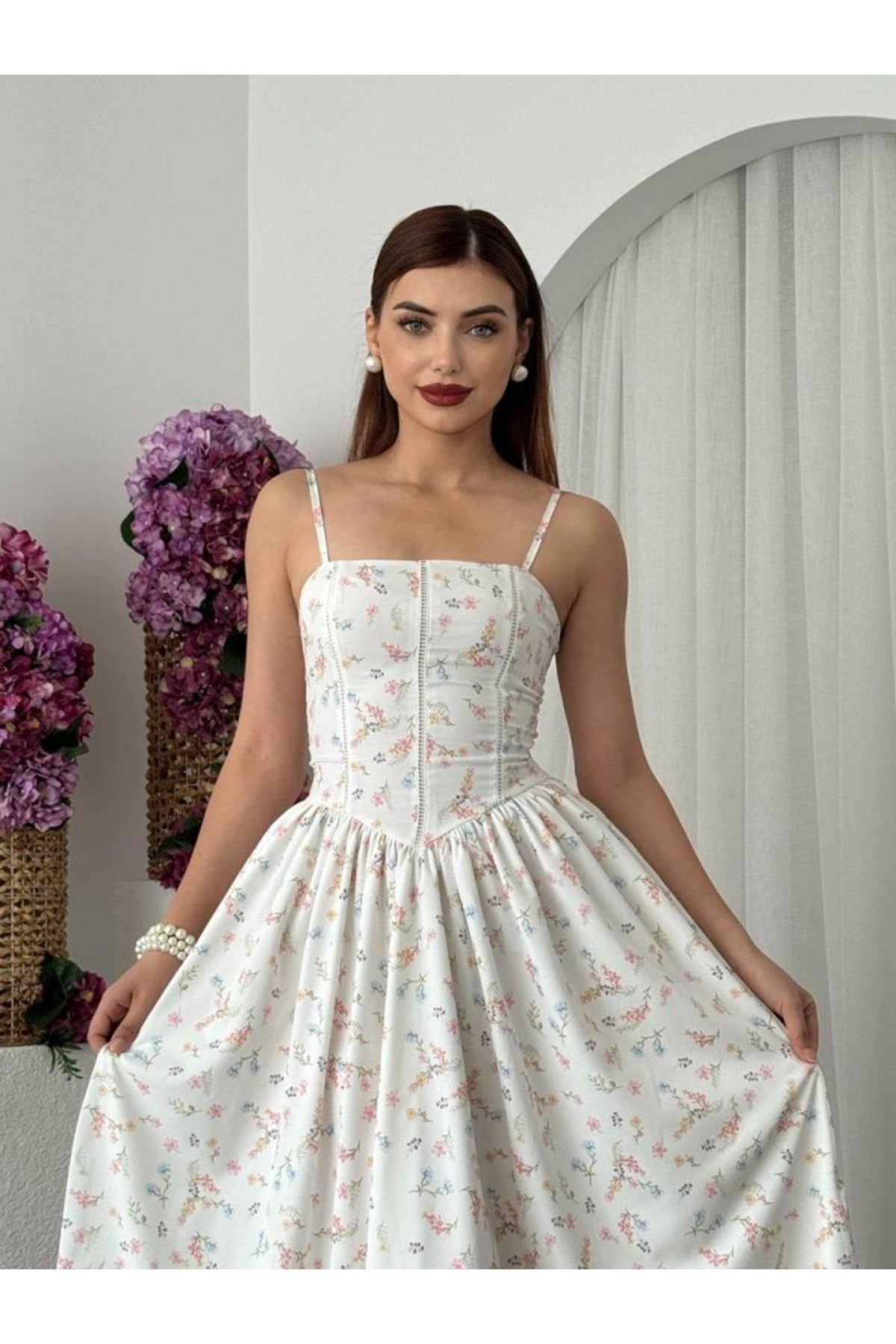 Pars İp Askılı Elbise