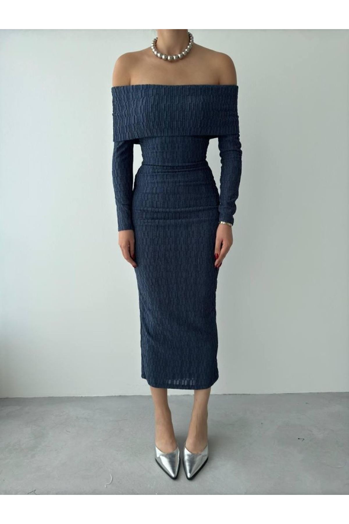 Ovieda Madonna Yaka Elbise