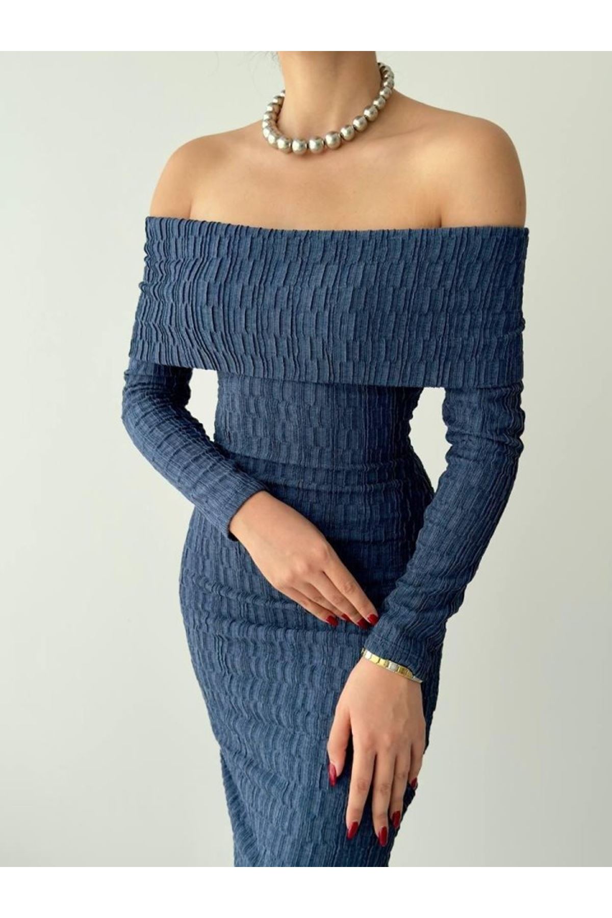 Ovieda Madonna Yaka Elbise