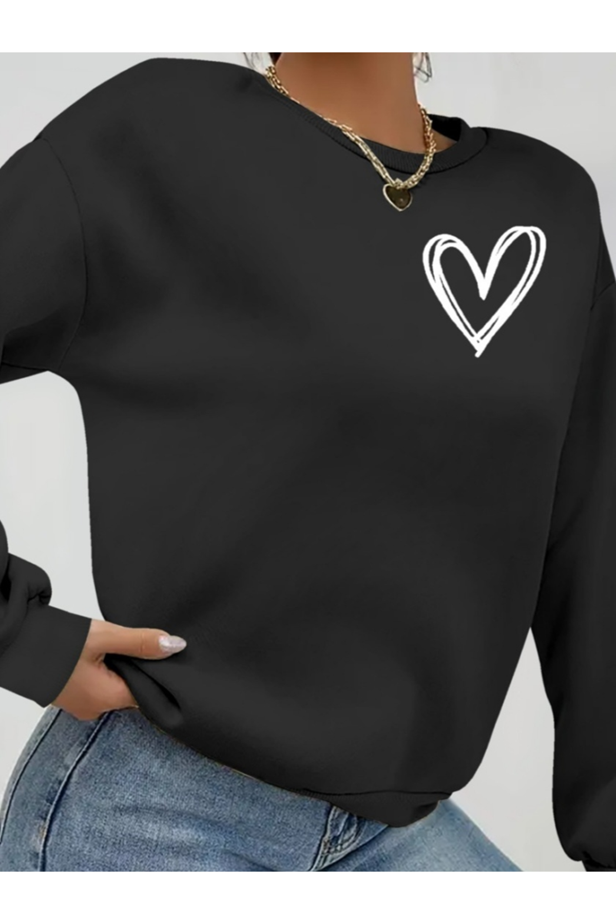 Kadın Uzun Kollu Bisiklet Yaka Viskon Iki Iplik Bluz