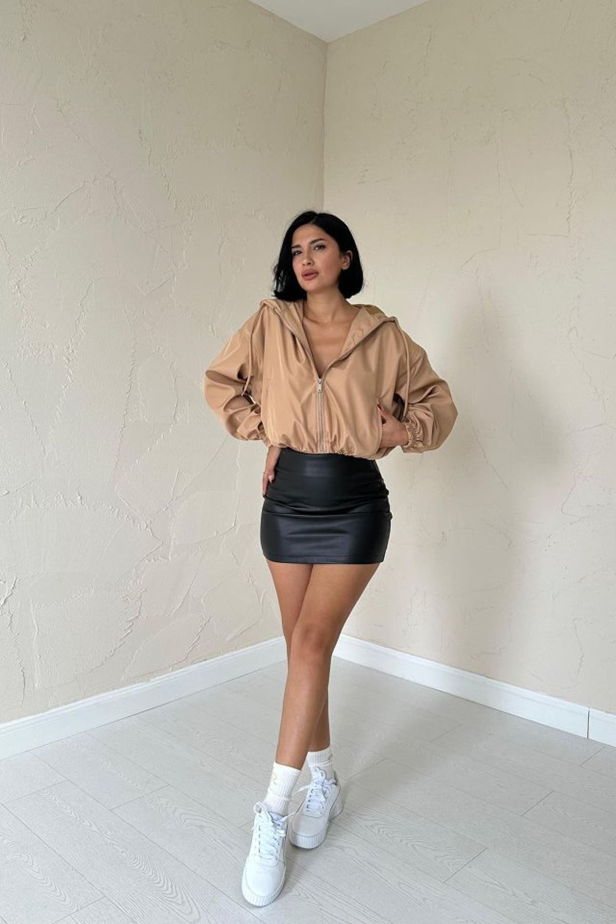 Vizon Kısa Fermuarlı Bomber Ceket