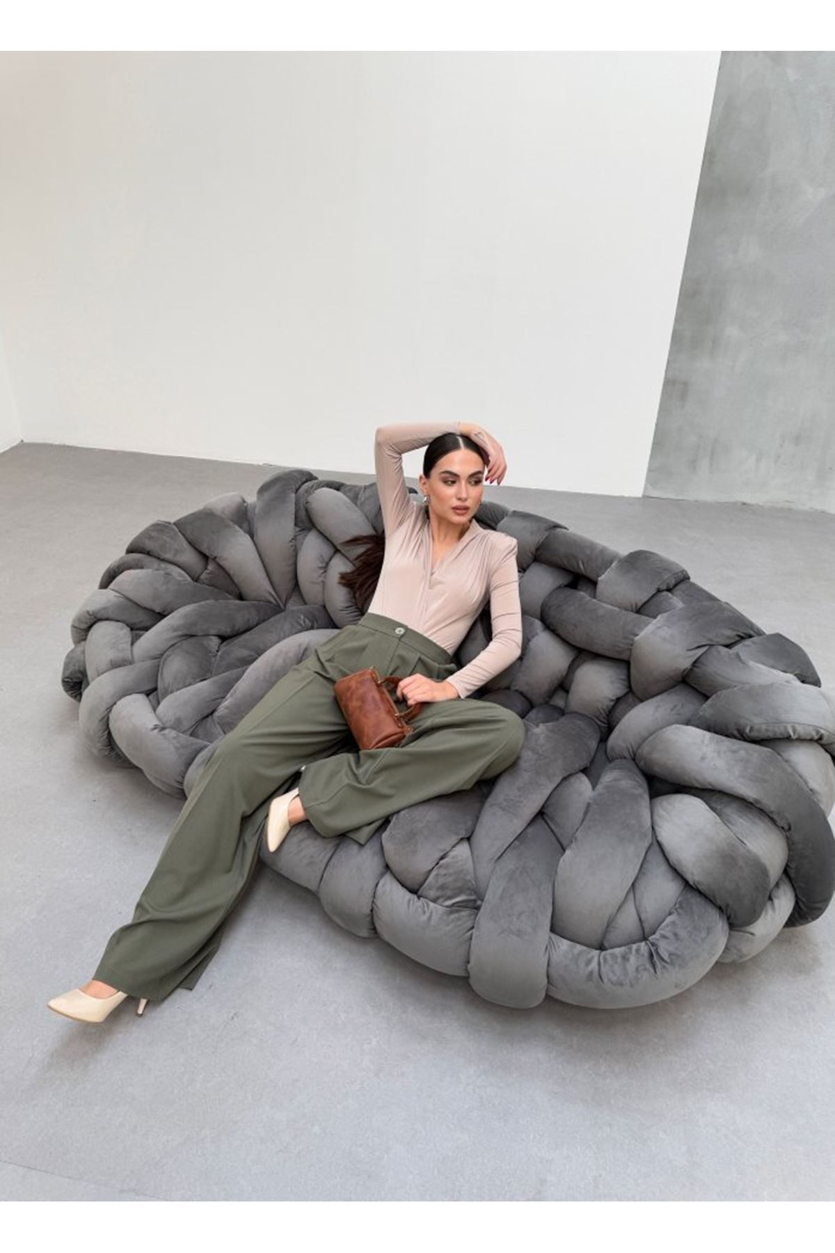 230 Gr Poly Viscose Full Lycra Pi̇leli̇ Palazzo Pantolon